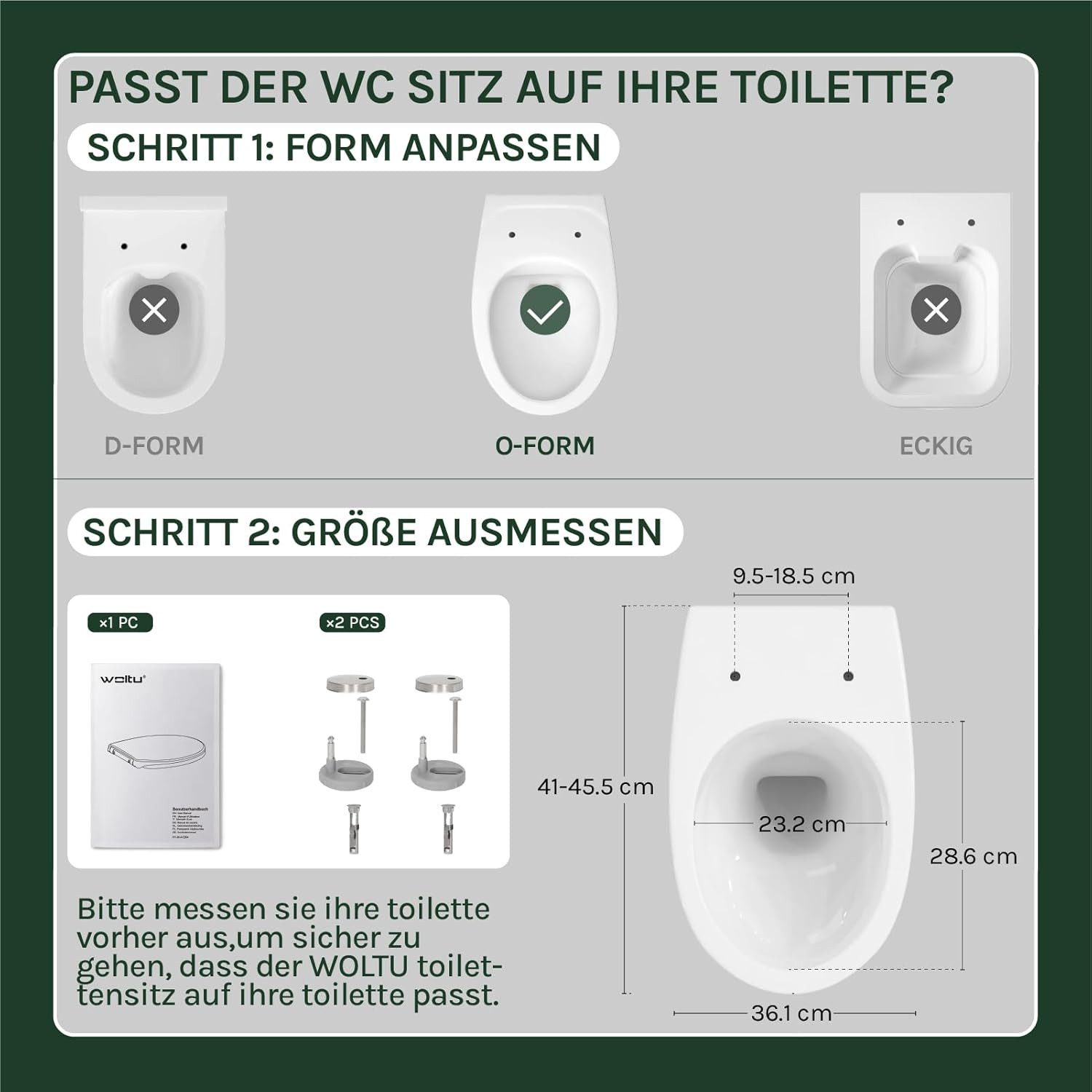 Woltu WC-Sitz (1-St), WC-Sitz Kunststoff Weiß mit Absenkautomatik