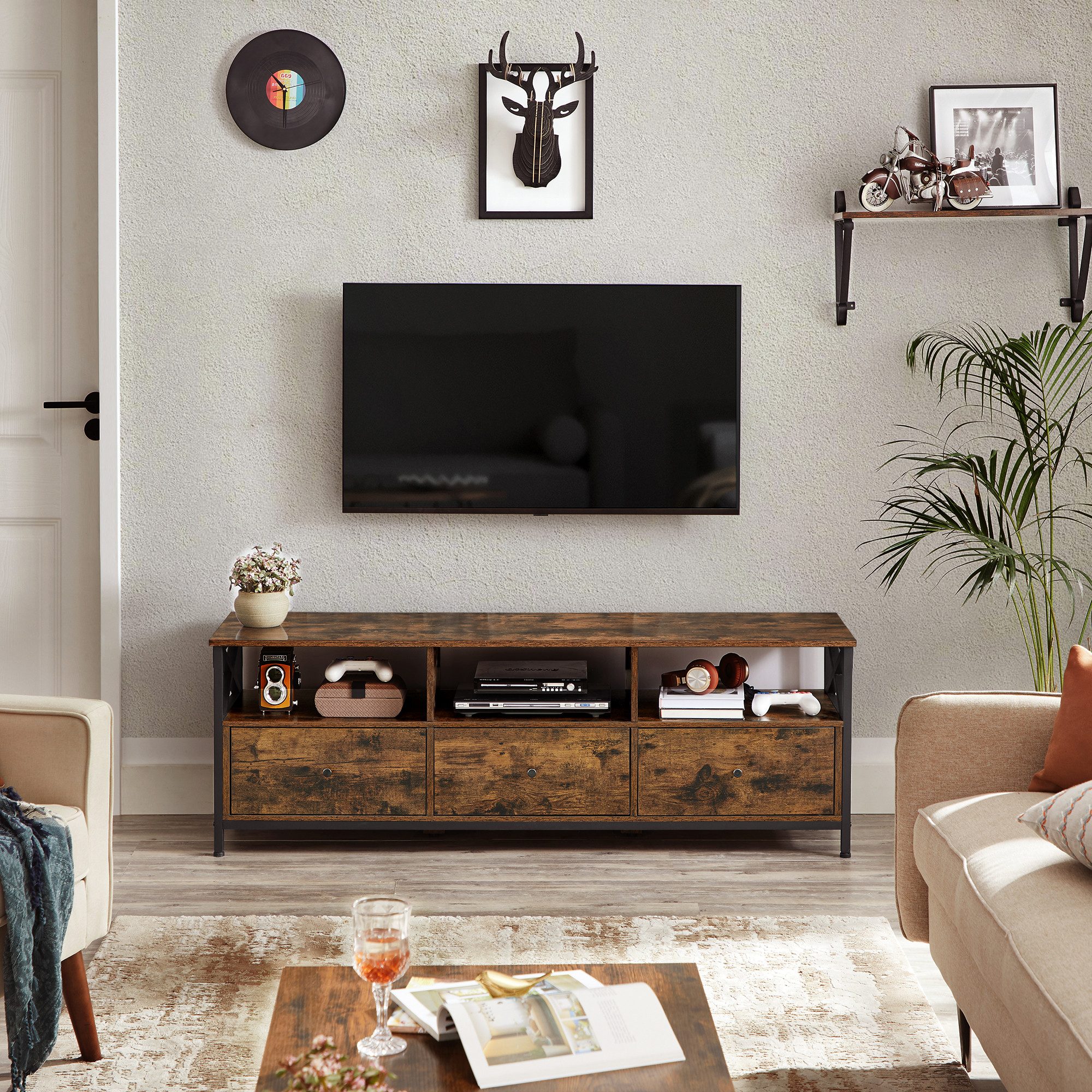 VASAGLE Lowboard TV-Schrank, 3 Schubladen, Breite günstig online kaufen