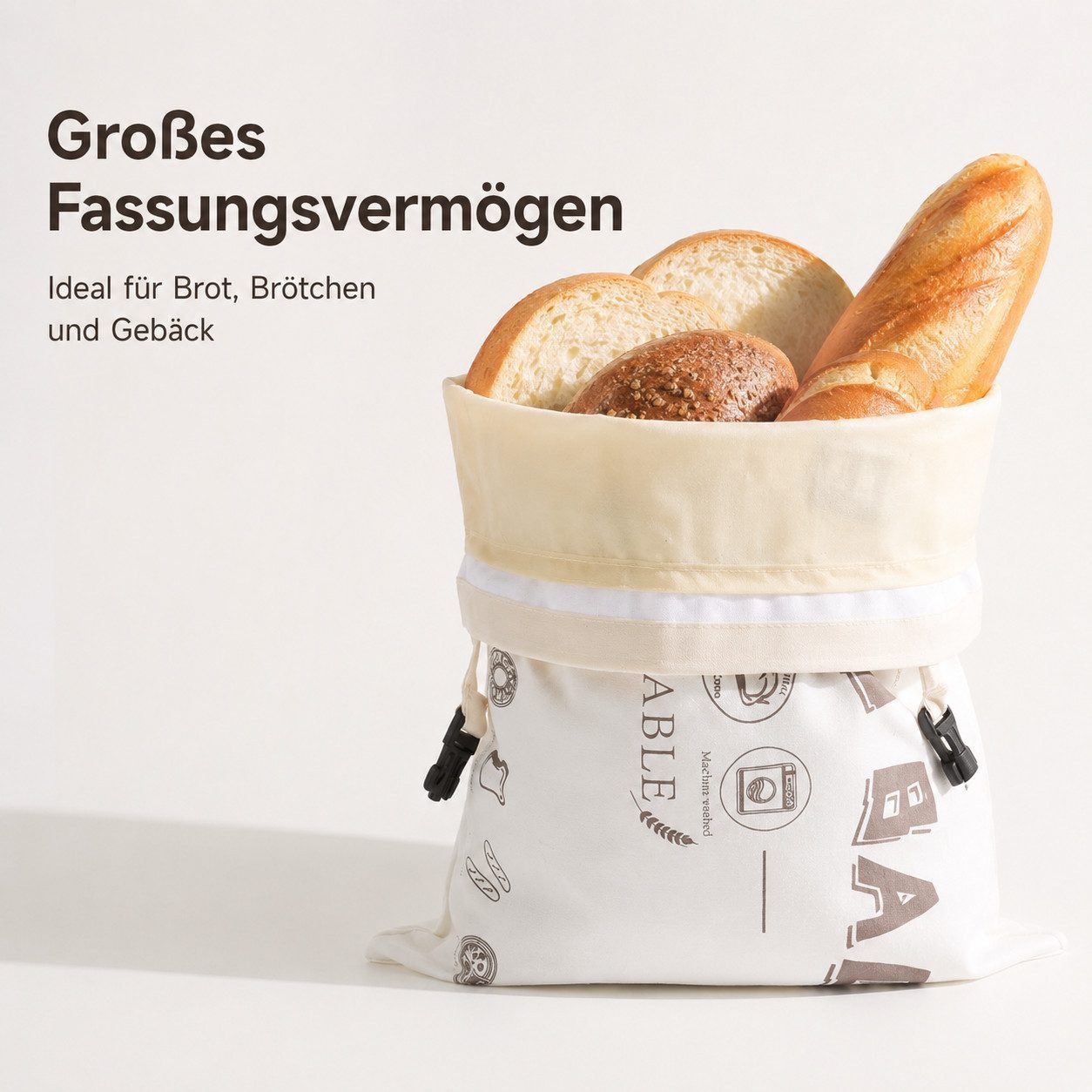Agger Brottasche Bienenwachs Brotbeutel 2 Stück 42x33 cm – Bild 5 von 5