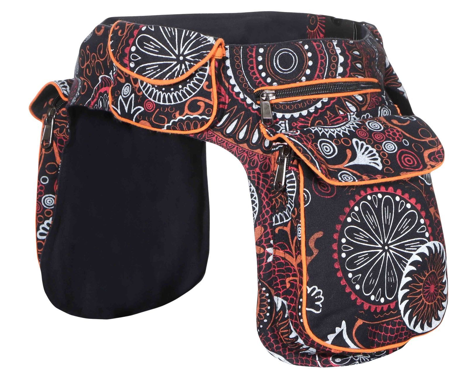 KUNST UND MAGIE Bauchtasche Doppel Bauchtasche Sidebag Gürtel/Hüft/Festivaltasche Hippie Hipbag
