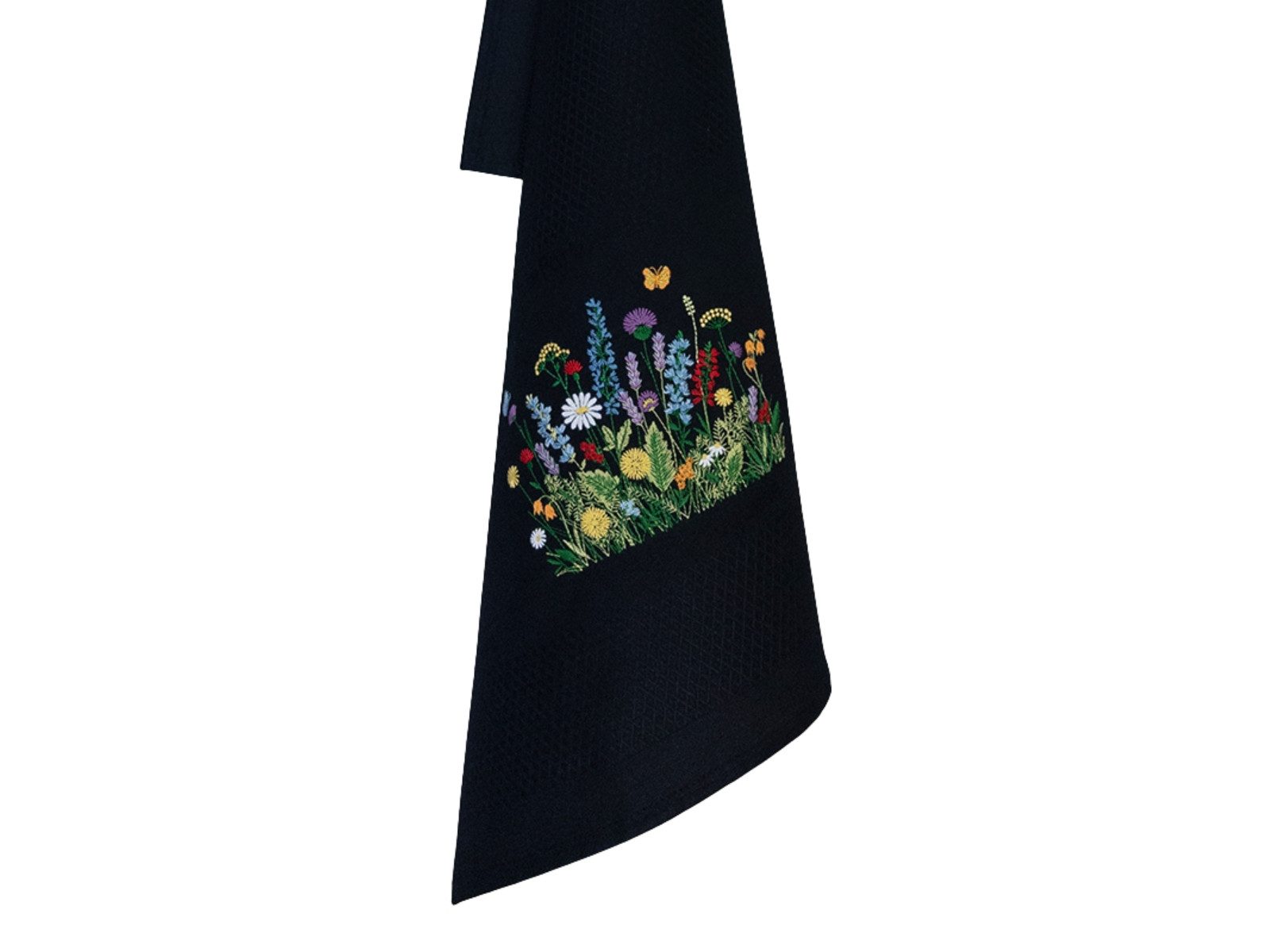 Vista Portuguese Geschirrtuch Geschirrtuch Flower Meadow schwarz 50x70cm