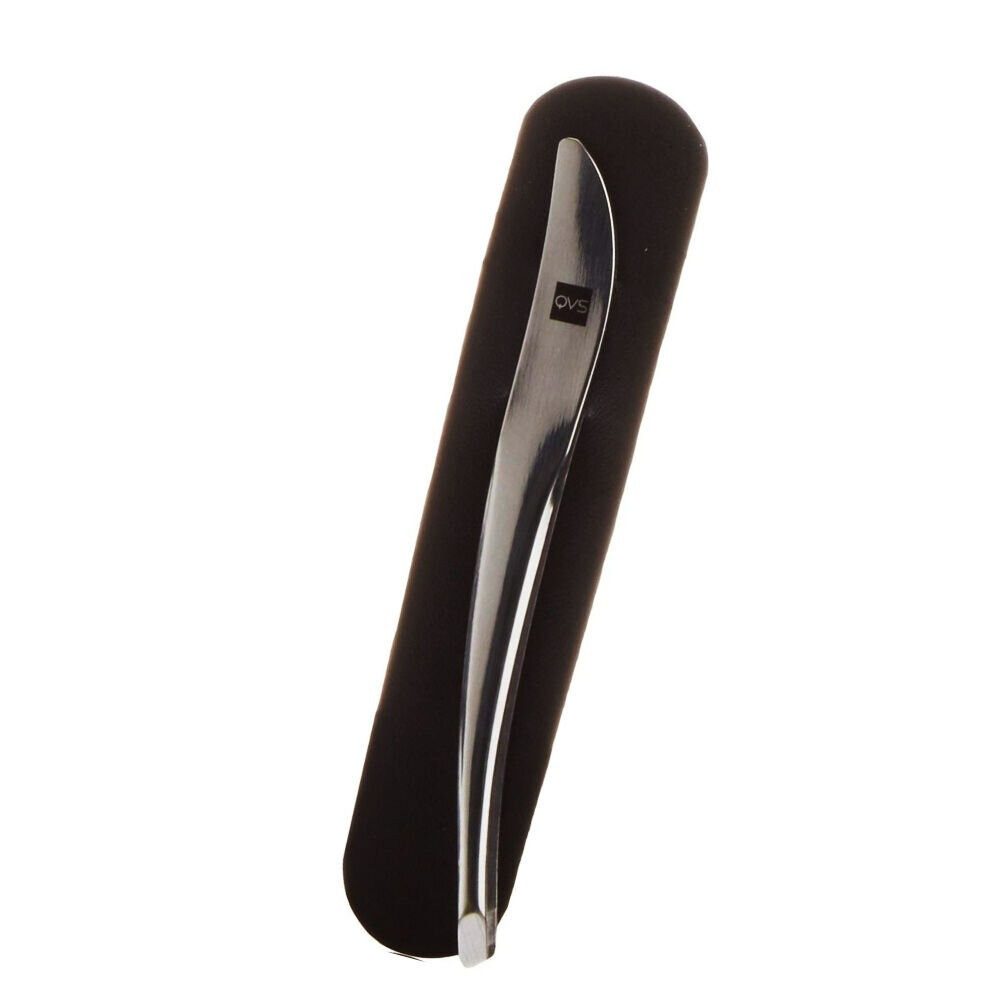 Qvs Augenbrauenpinzette Qvs abgeschrägte Spitze Pinzette + Holster