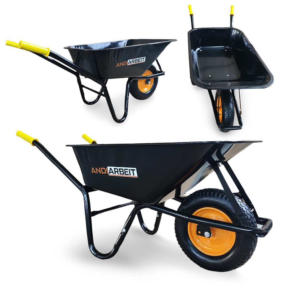 ANDIARBEIT Schubkarre "Kraftpaket" Schubkarre 100 L, ideal für anfallende Outdoorarbeiten