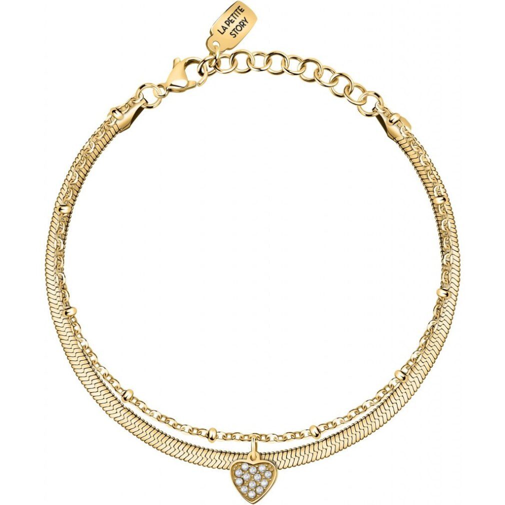 Armband Dvojitý pozlacený náramek se srdíèkem Love LPS05ASD46