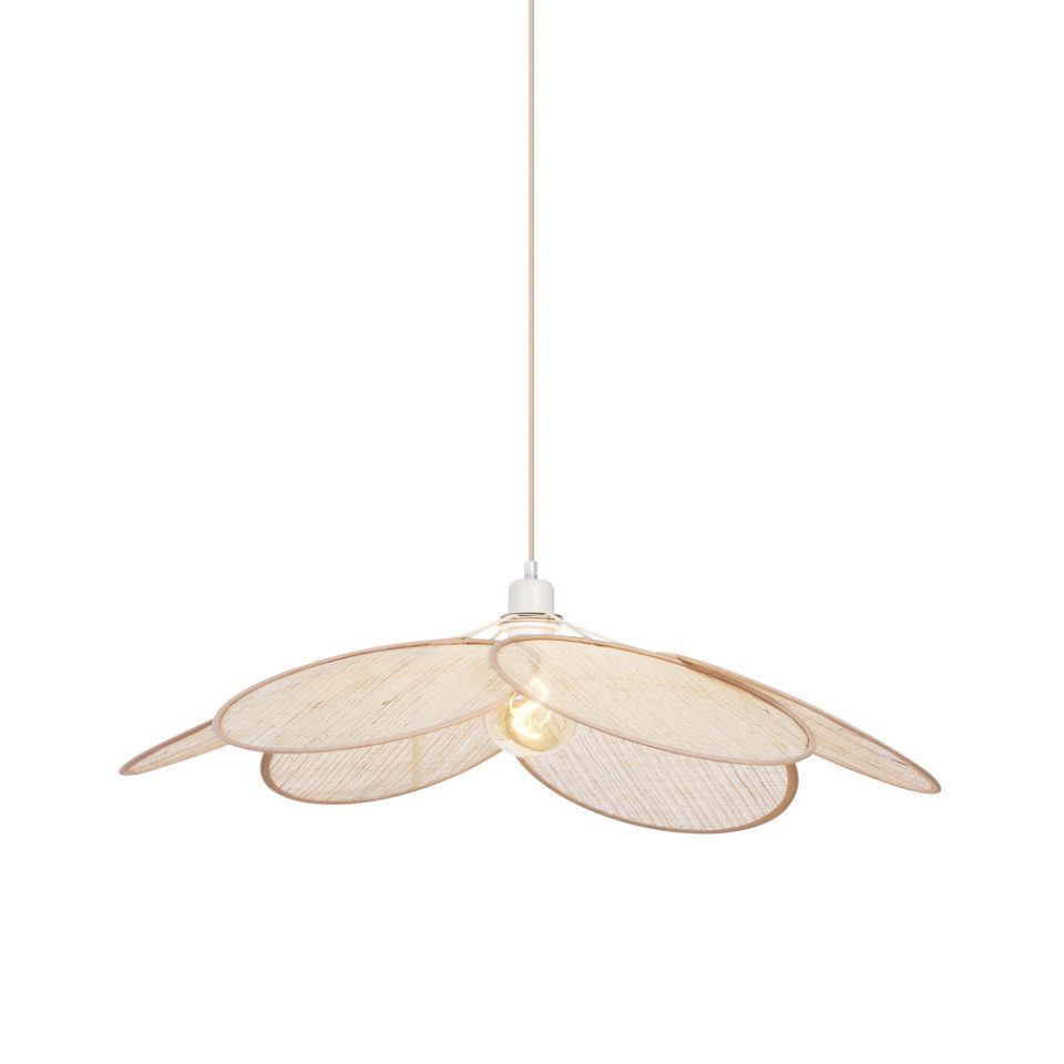 Qazqa Pendelleuchte Aisha, ohne Leuchtmittel, E27, Crème, Japandi, Leinen, günstig online kaufen