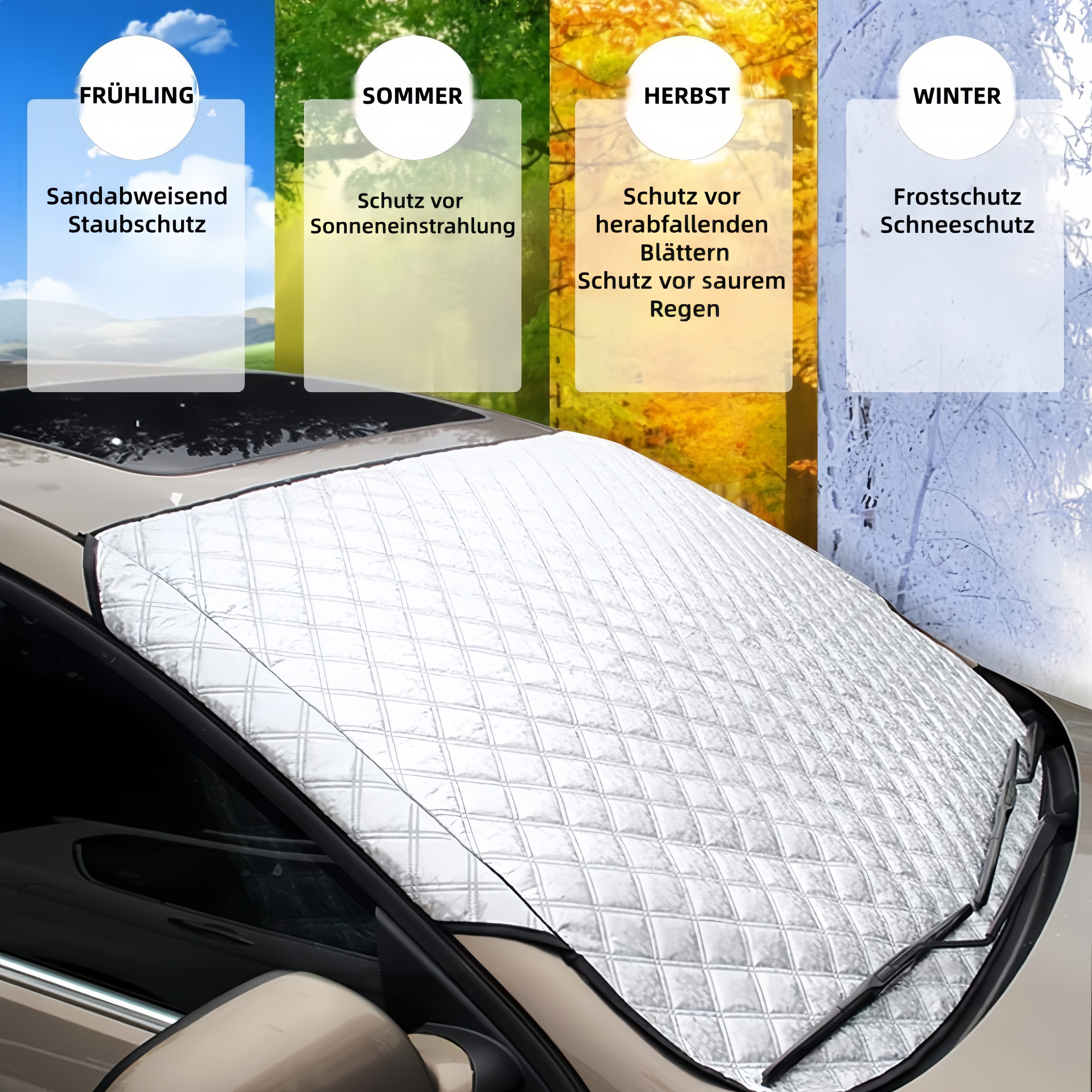 FOUORTUNATE-BEE Car Sunshade Extra-thick Car Windshield Cover against Snow & Frost