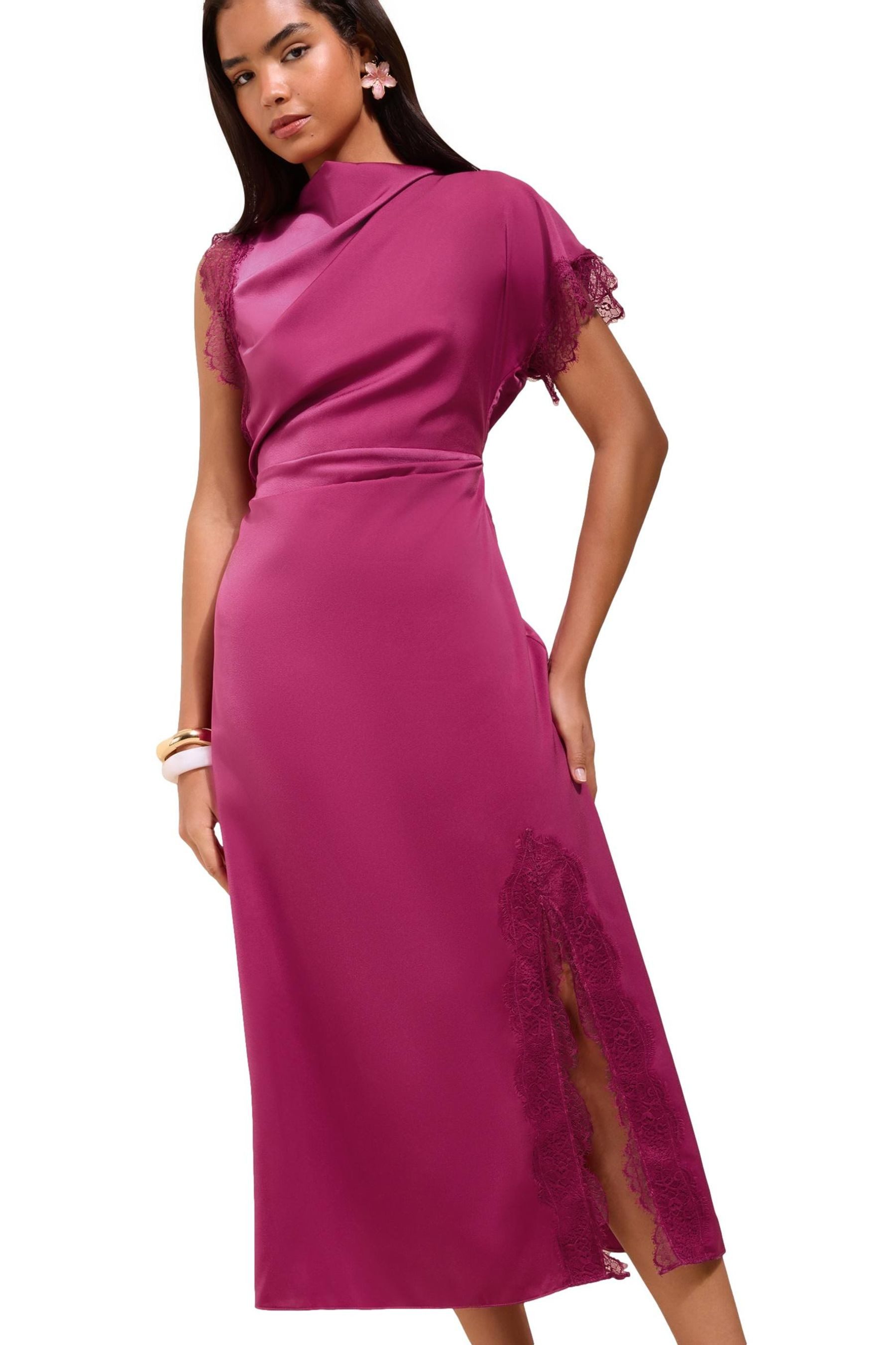 Friends Like These Midikleid Friends Like These Kurzarm-Midikleid mit Spitze (1-tlg)