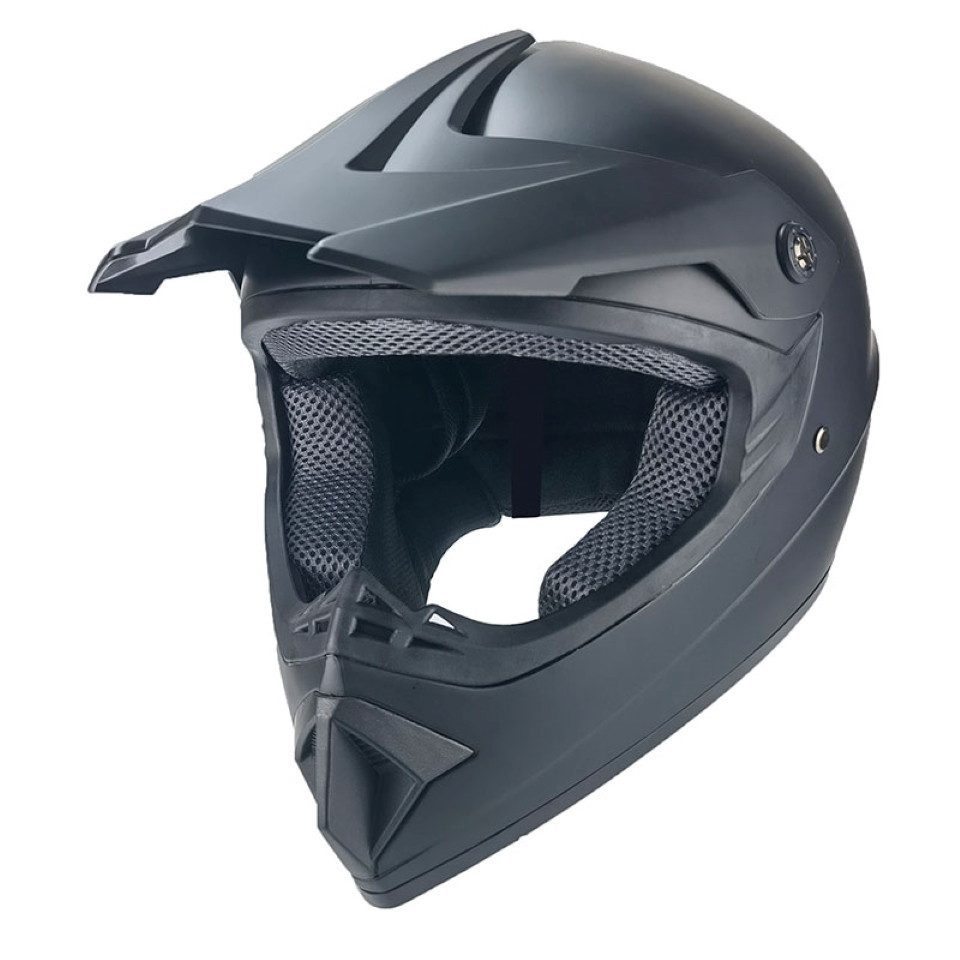FunSport-Factory Motocrosshelm Motocrosshelm Kindercrosshelm Schwarz Matt Uni