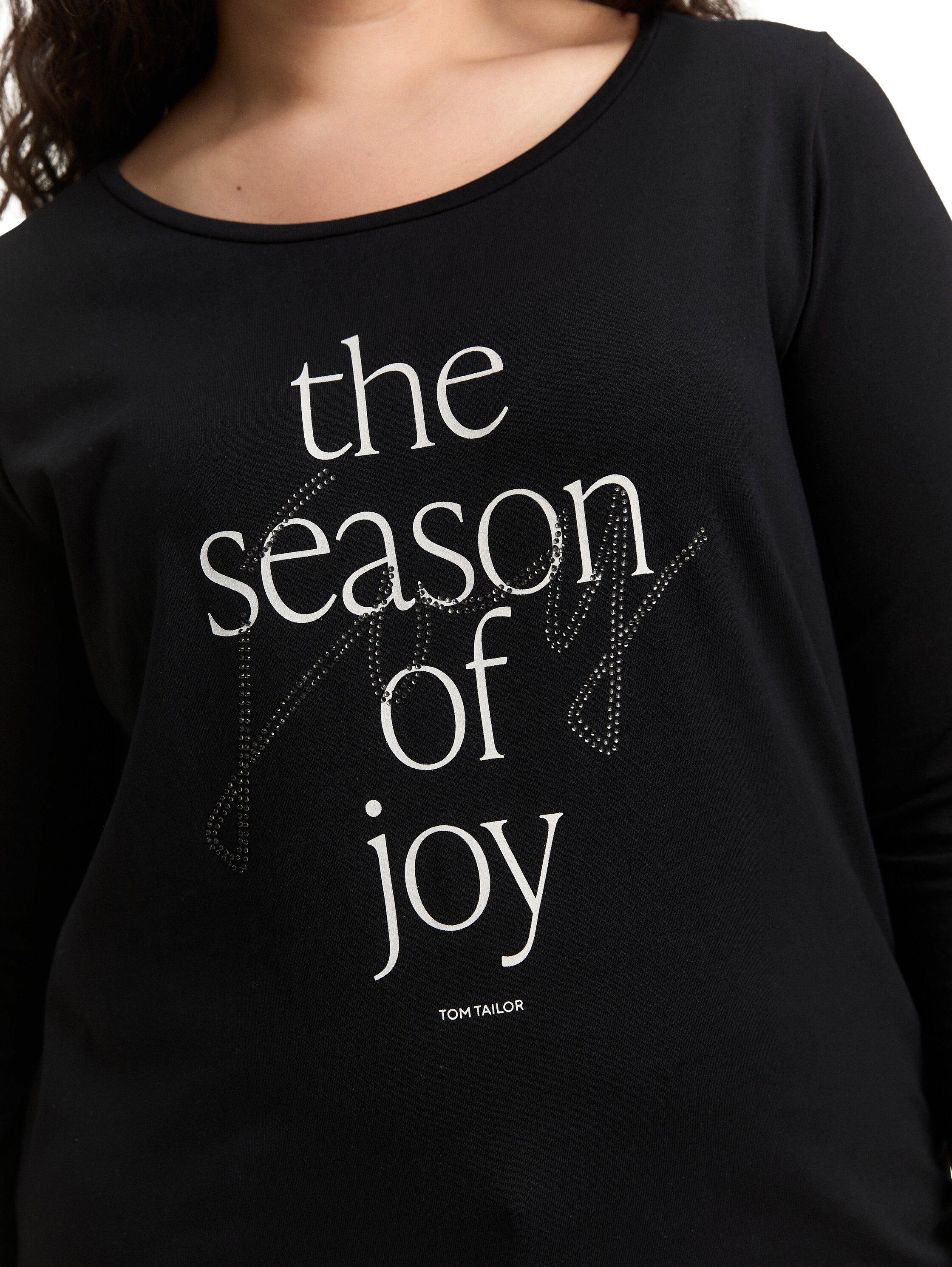 TOM TAILOR T-Shirt Plus Size - Langarmshirt mit Print