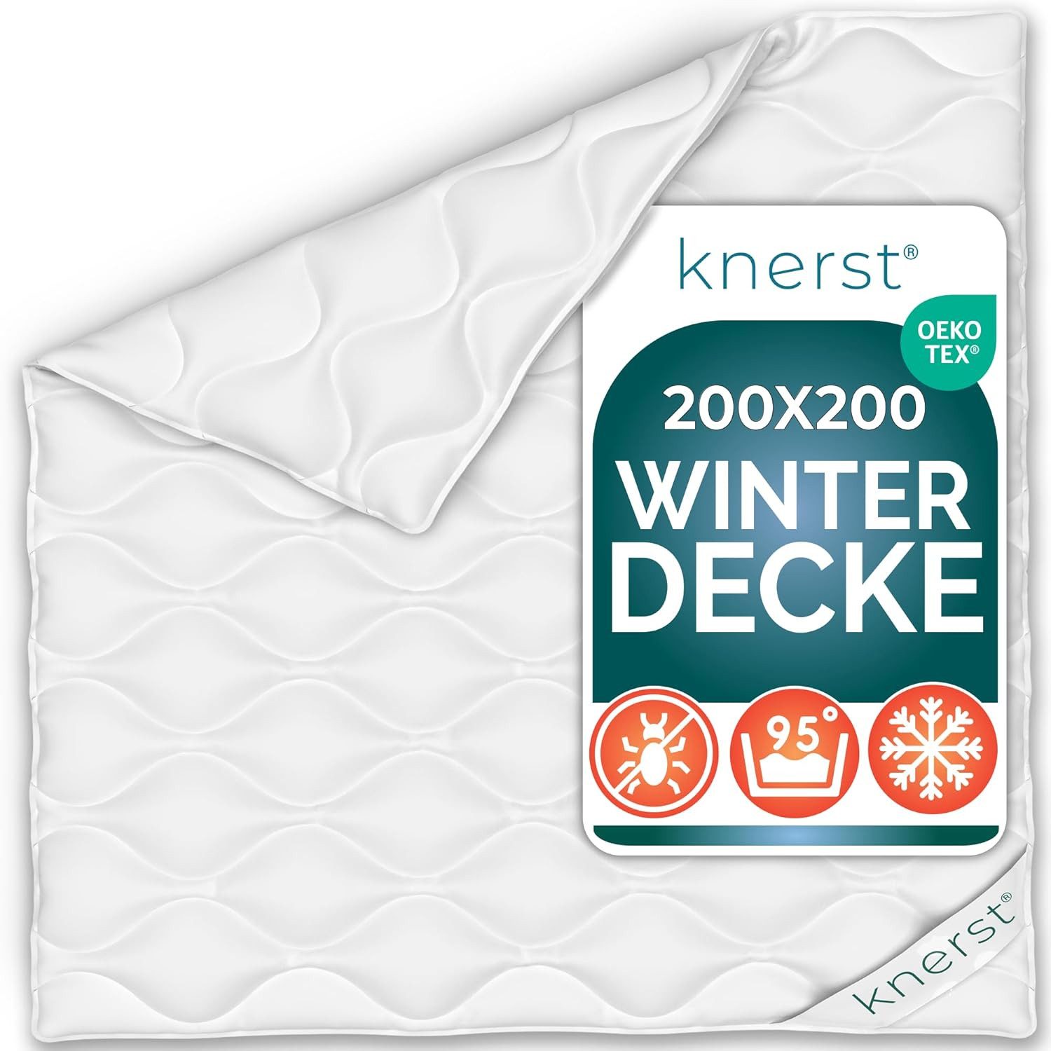 KNERST Microfaserbettdecke Allergiker Bettdecke Atmungsaktiv Klimafaser Steppdecke, Füllung: Klimafaser-Polyesterfüllung, Bezug: Polyester, Winterdecke, 200x200 cm, warmdecke, allergikerfreundlich