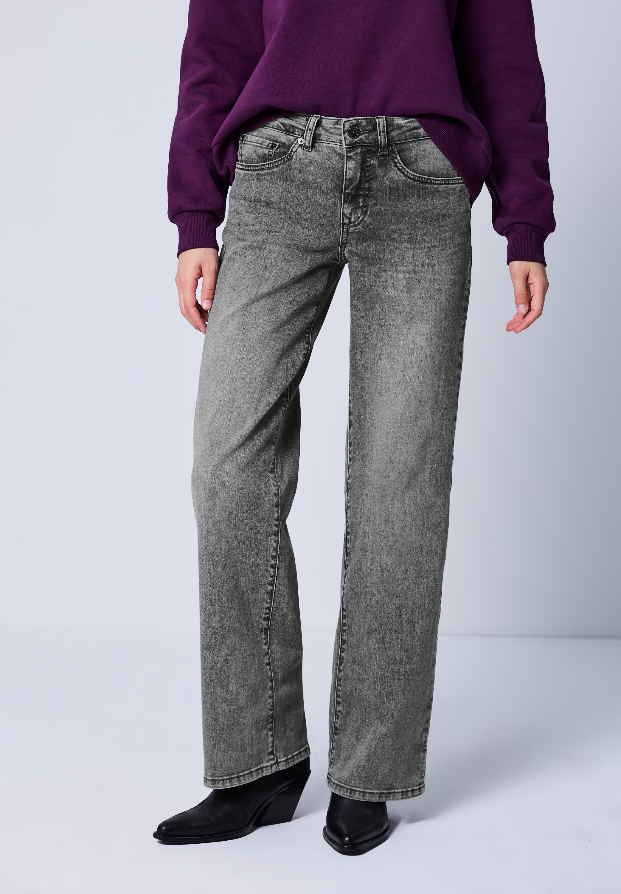 STREET ONE STUDIO Weite Jeans 5-Pocket-Style günstig online kaufen