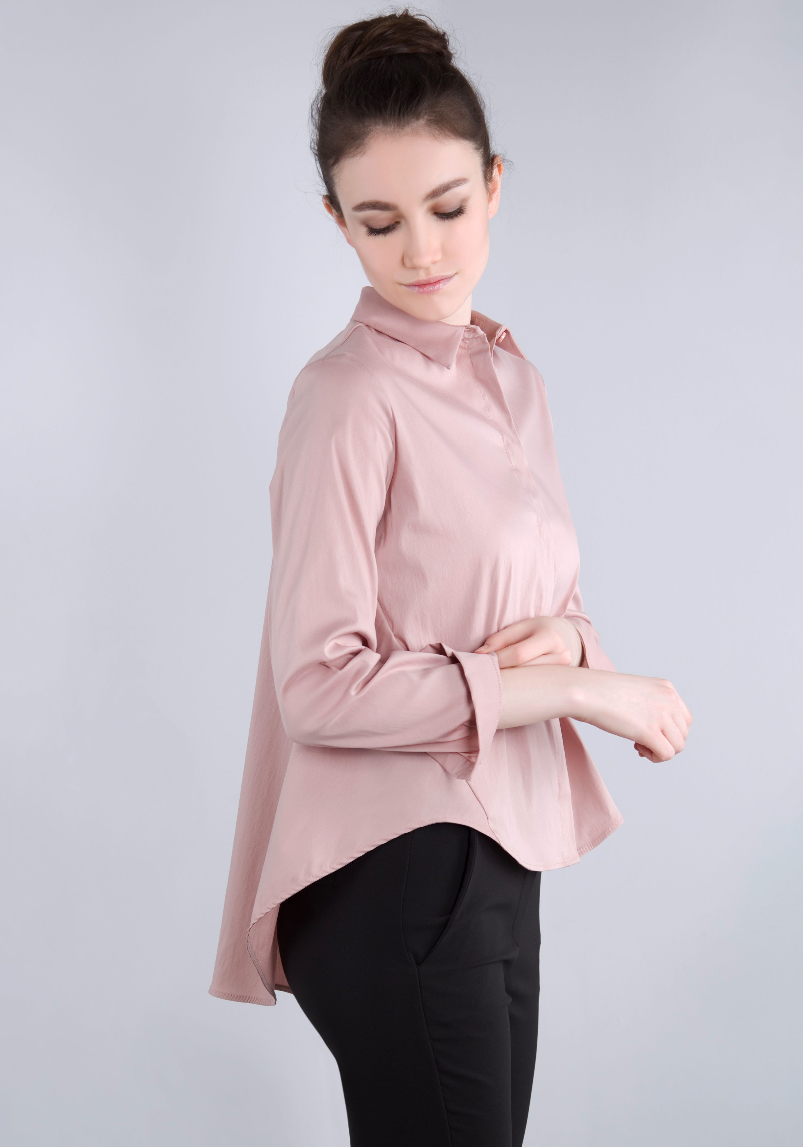 IMPERIAL Klassische Bluse IMP-C ED4BBE glockenförmige Form mit Bogensaum