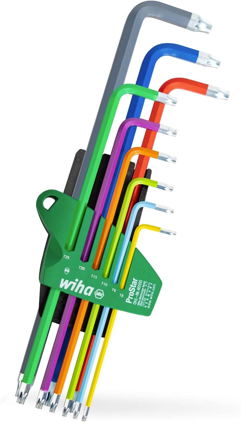 Wiha Stiftschlüssel ProStar Halter (46556) - 9 tlg., Kippmechanismus, UV-Leuchtend, sicher, schnelles Entnehmen
