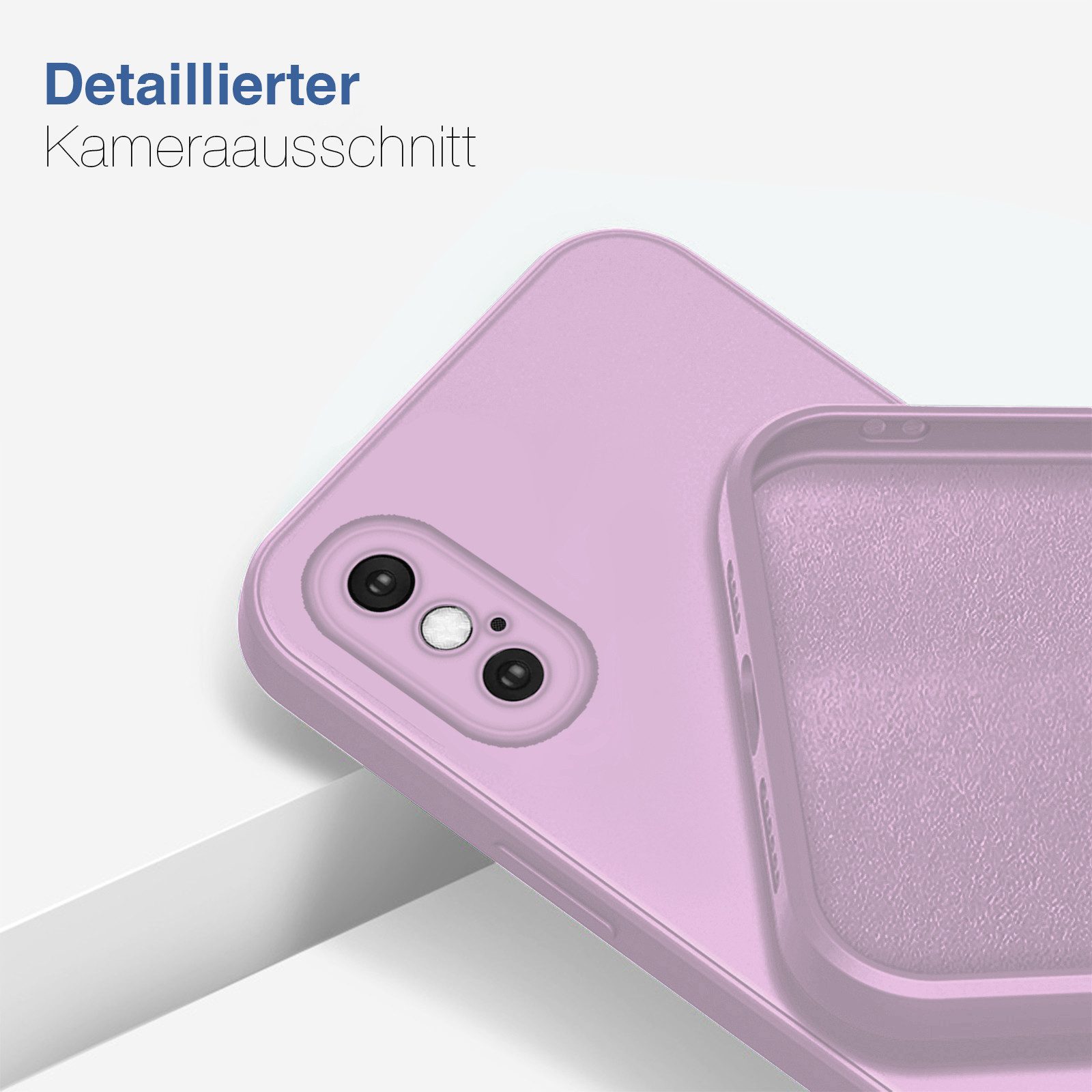 Tec-Expert Handyhülle SoftGrip Cover Hülle für Apple iPhone X, Handy Case Bumper integrierter Kameraschutz flexibel