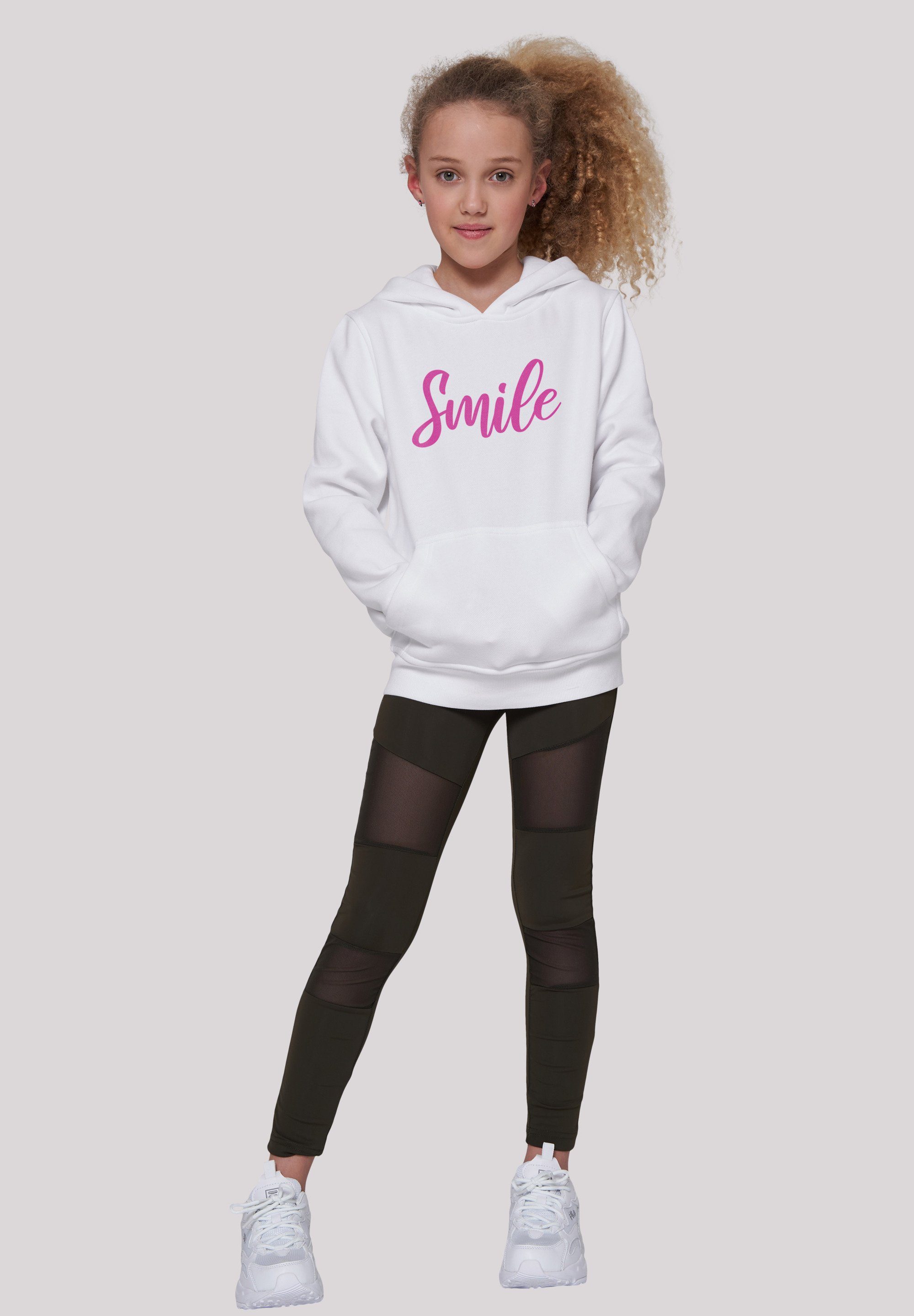 F4NT4STIC Kapuzenpullover Pink Smile HOODIE Print UNISEX weiß