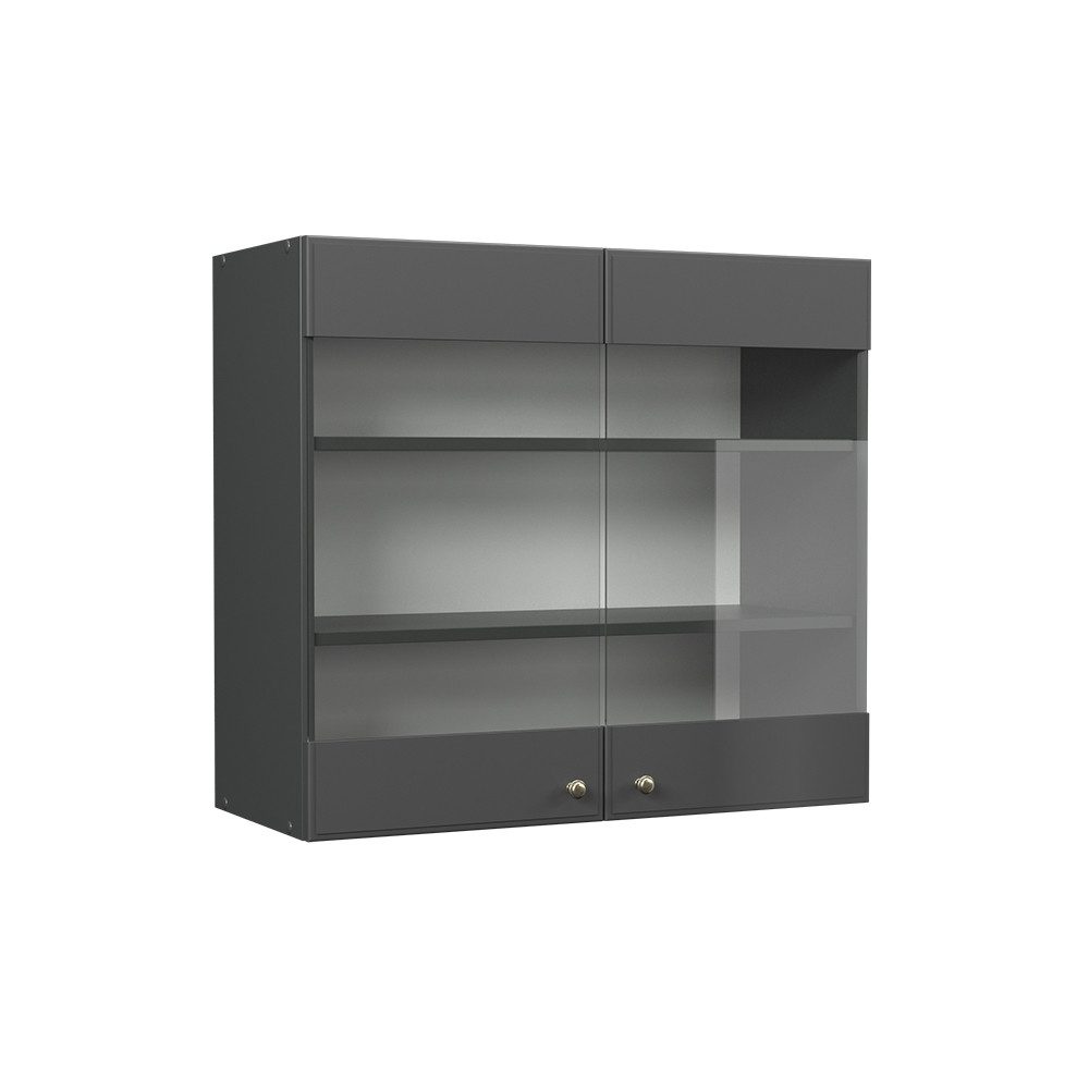 Vicco Glashängeschrank Fame-Line, Anthrazit-Gold Landhaus/Anthrazit, 80 cm günstig online kaufen