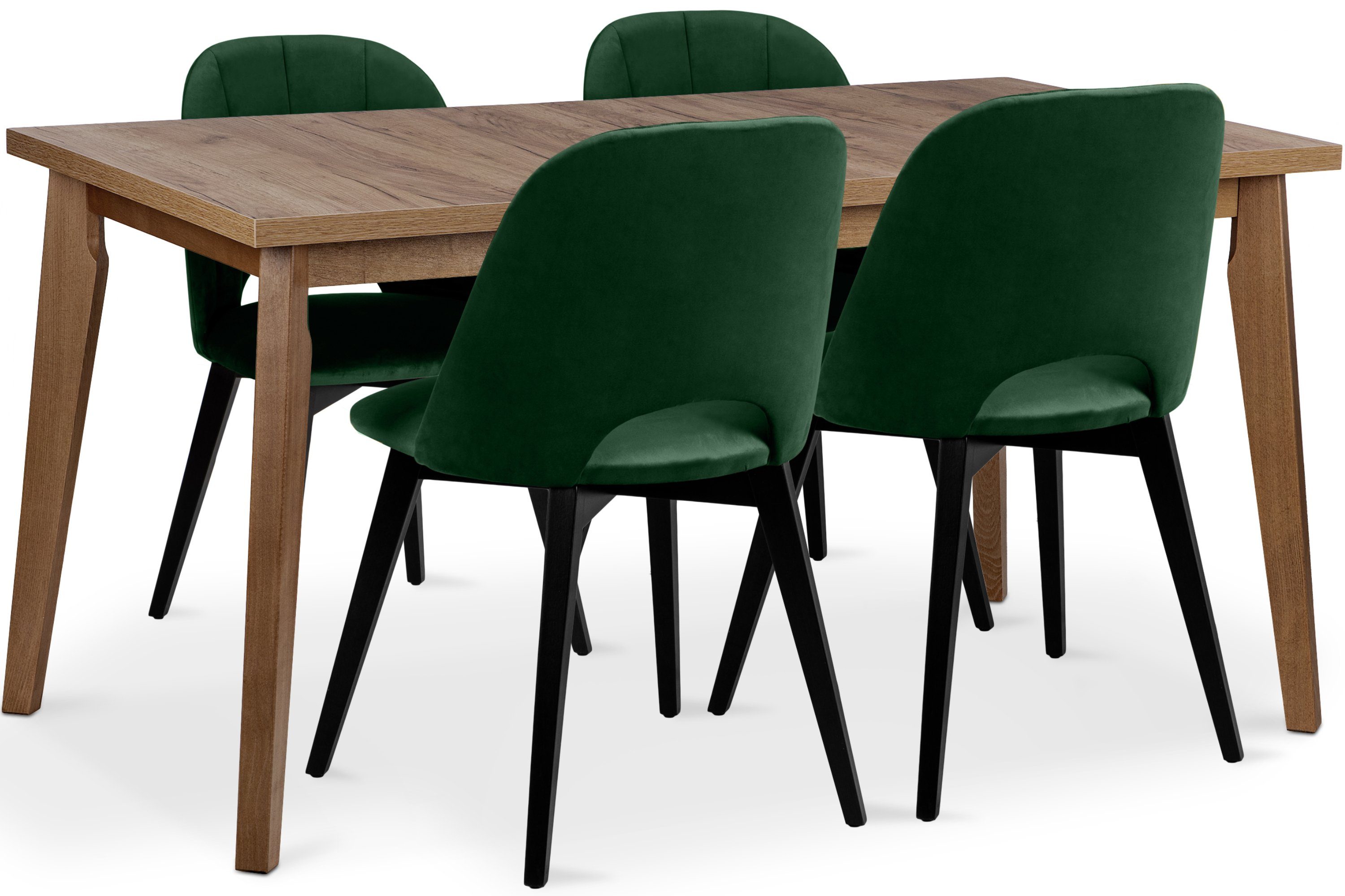 KONSIMO® Esstisch RHENA Esszimmertisch Küchentisch 150x80cm, ausziehbar bis 190cm, rechteckig