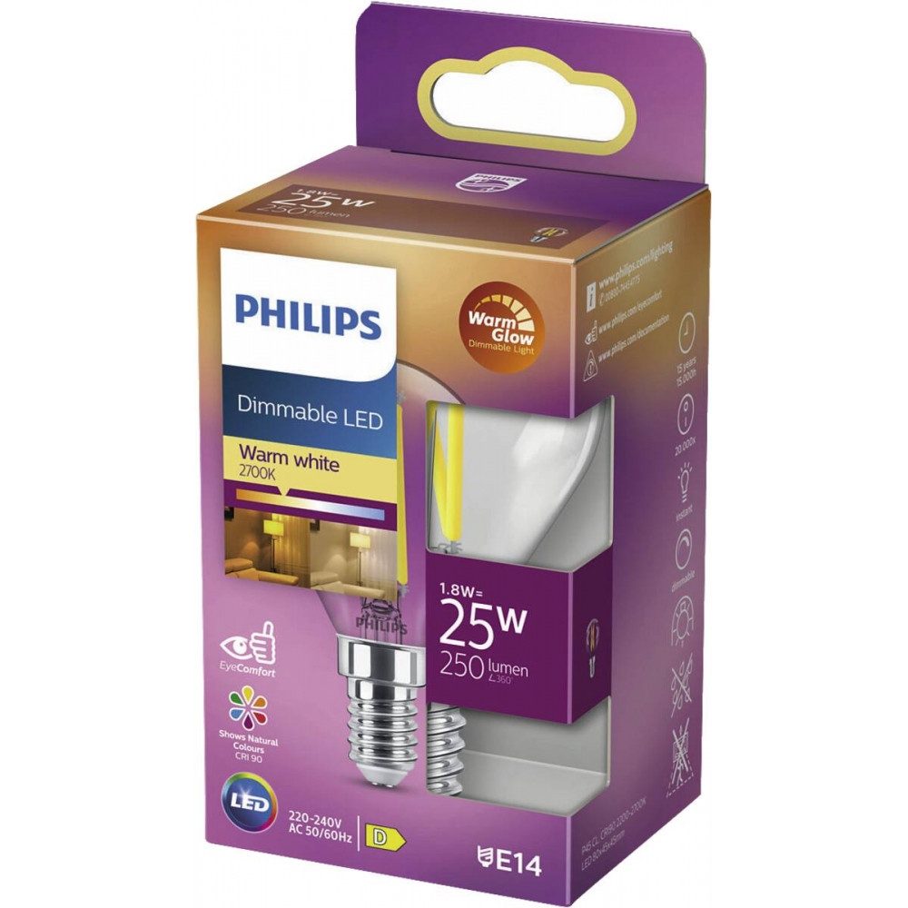 Philips Philips LED Tropfenlampe 25W E14 dimmbar. Elektro-Kabel, E14, Dimmbare LED-Tropfenlampe