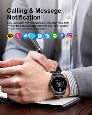 Lige Herren's Anruf Nachricht Benachrichtigung 330mAh Batterien Smartwatch (3,35 cm/1,32 Zoll, Android/iOS), Mit Herzfrequenz Schlaf Gesundheit Monitor Multisport-Activity Tracker