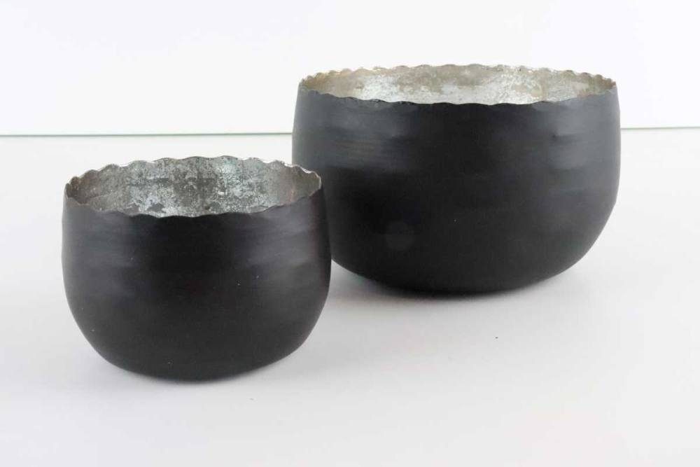 (2er Hirsch Set, Metall stabil handgefertigt aus Teelichthalter silber und stimmungsvoll Terracotta Teelichthalter 2er-Set),