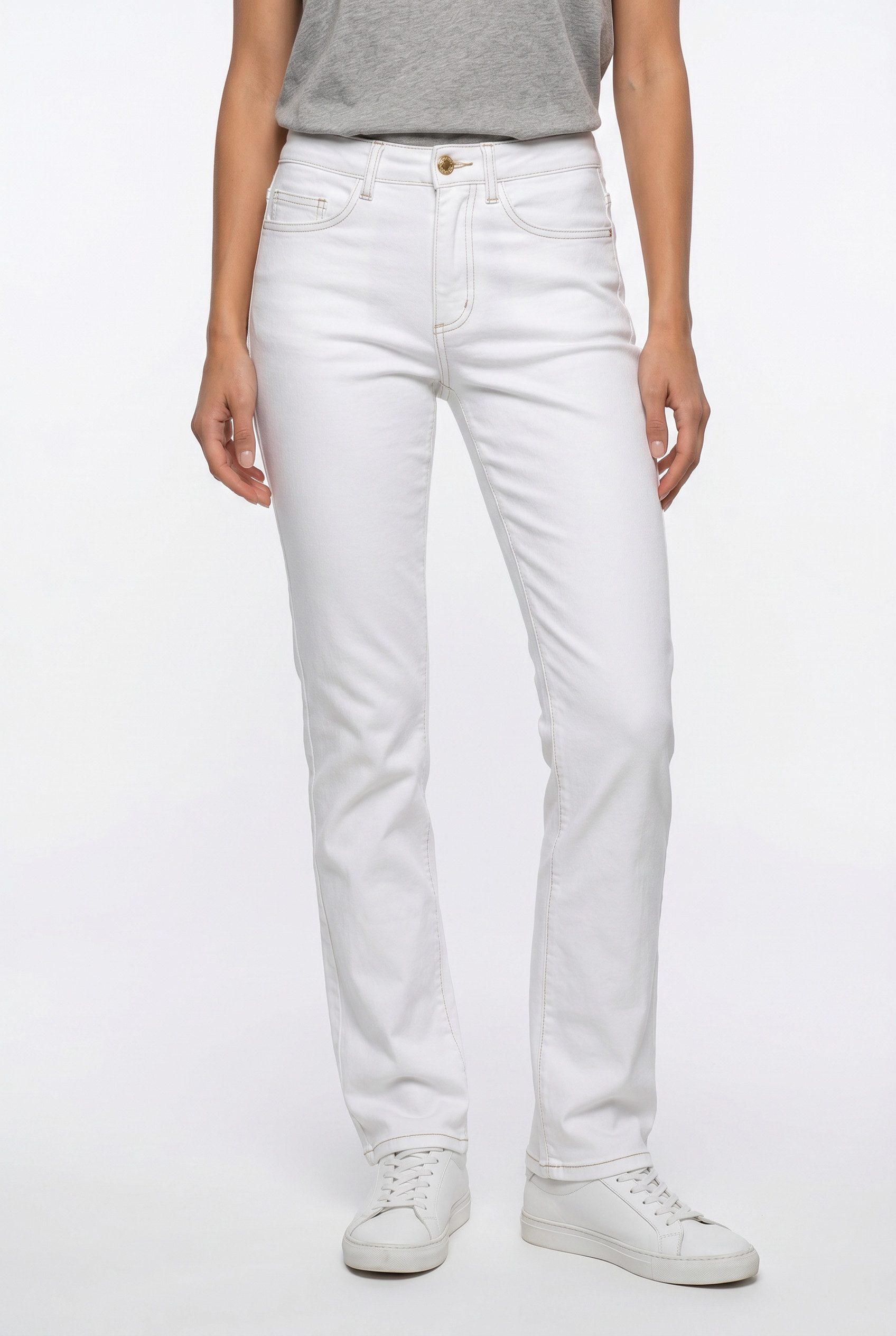 bonprix Straight-Jeans (1-tlg) Regular Fit, Komfort-Stretch-Material, leichte Stoffqualität