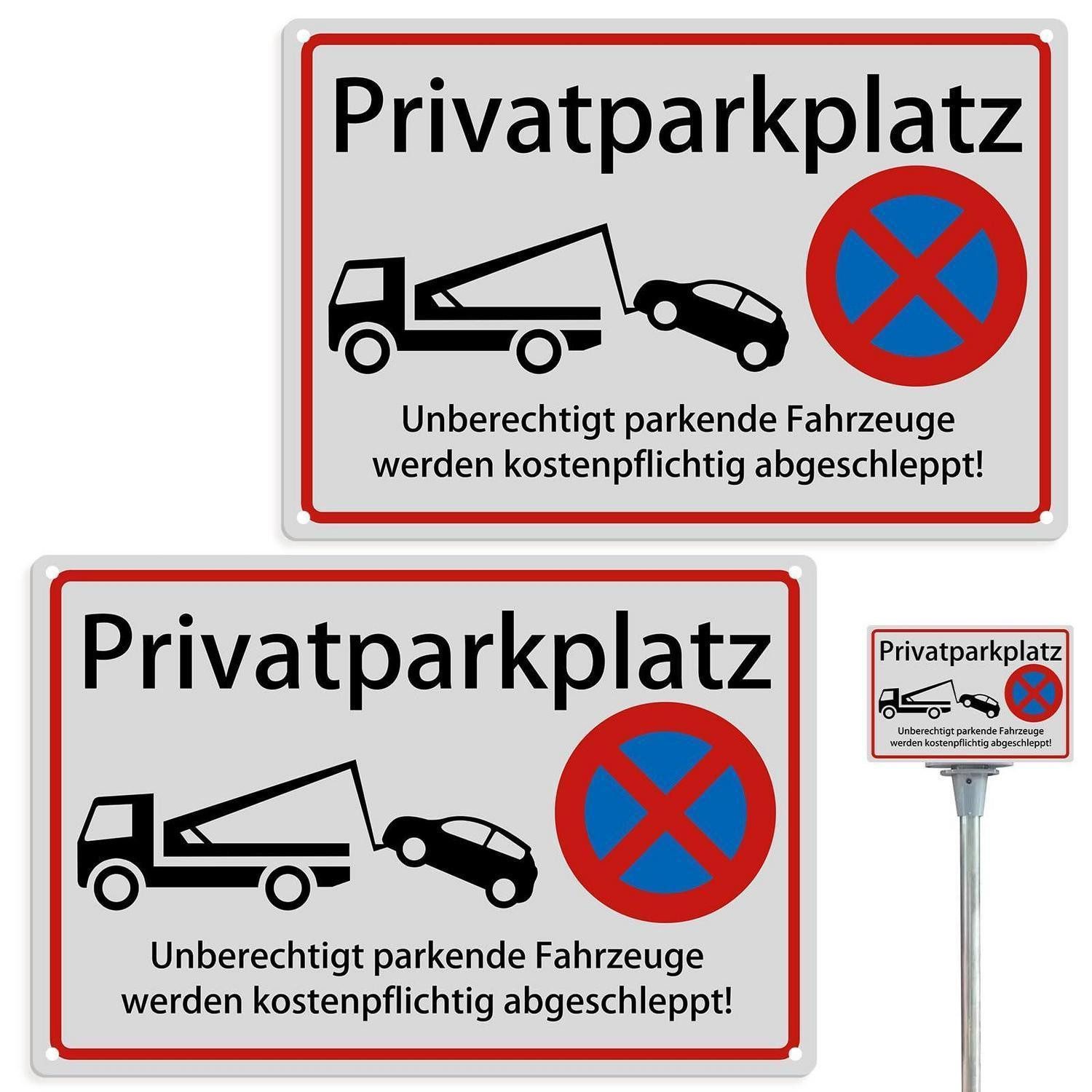 LuxusKollektion Warnschild Parkplatzschild Aluminium 30x20cm, (2 St)