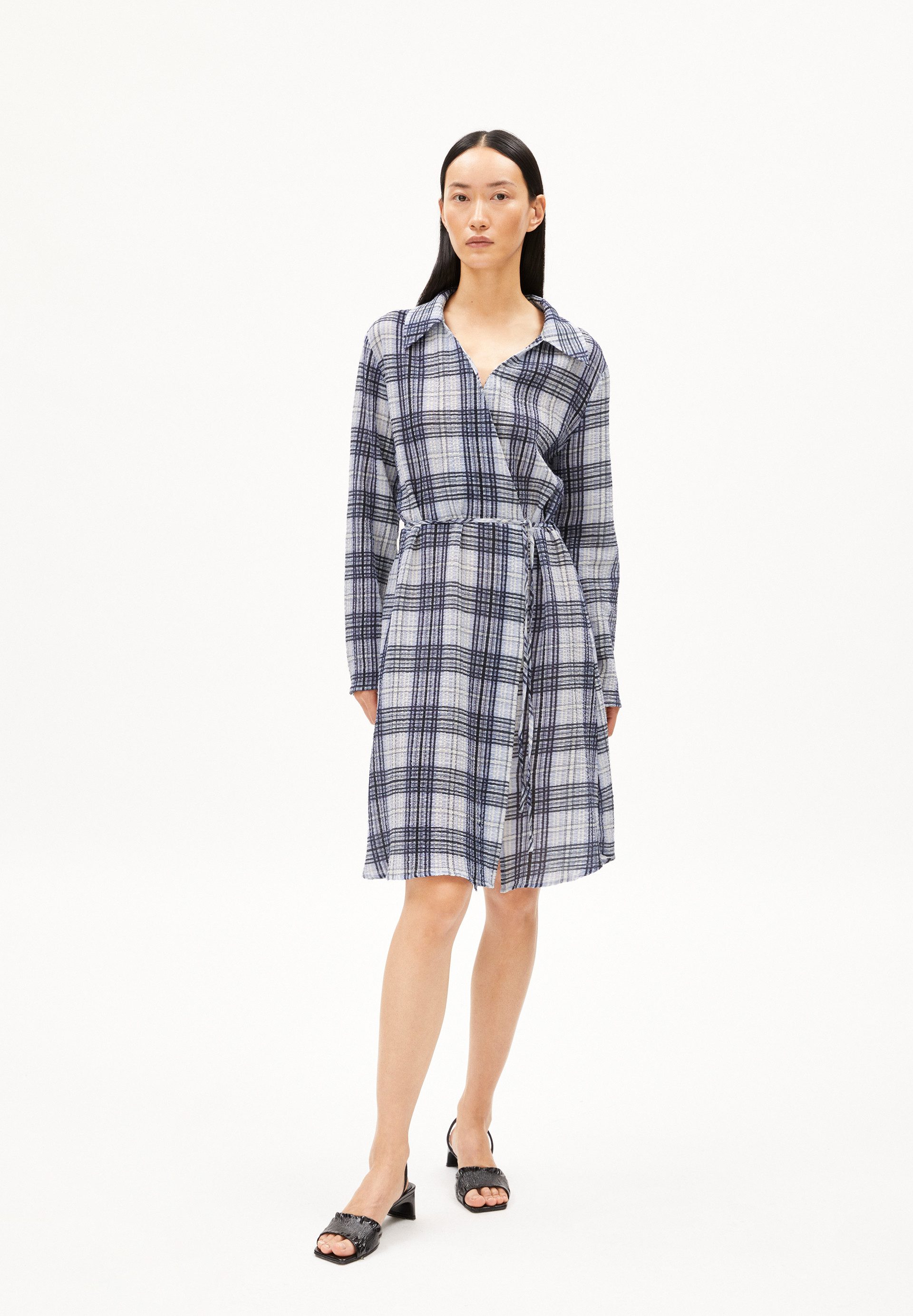 Armedangels Midikleid FEMAALE CHECK Webkleid aus Bio-Baumwoll Mix Relaxed Fit