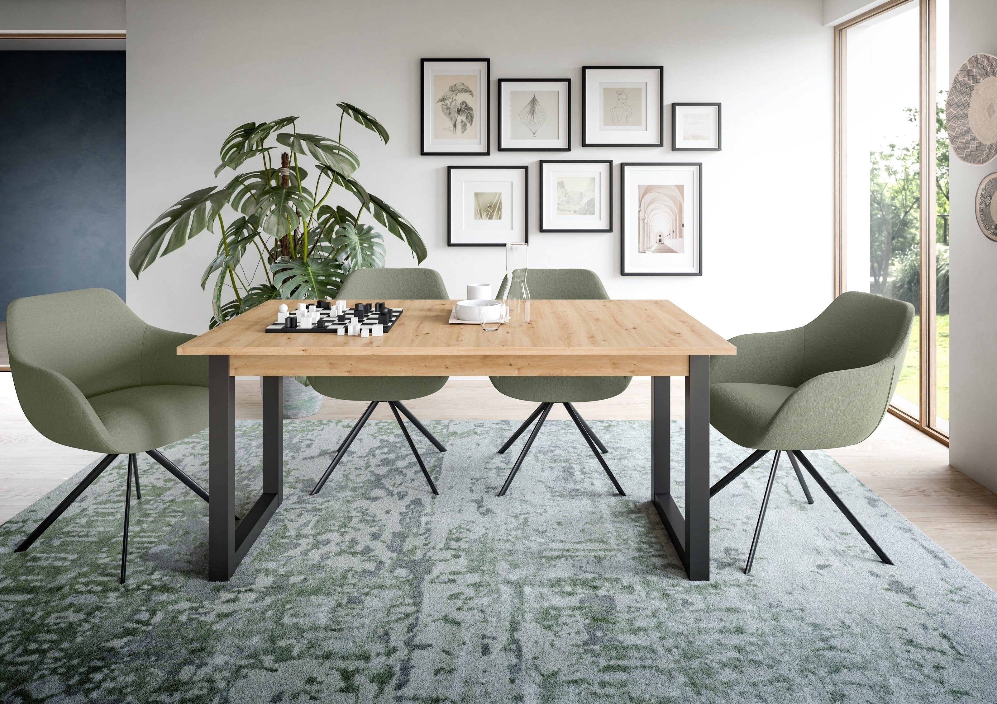 xonox.home Esstisch ausziehbar bis 190cm, Grau / Artisan - 150/190x76x90 (BxHxT)