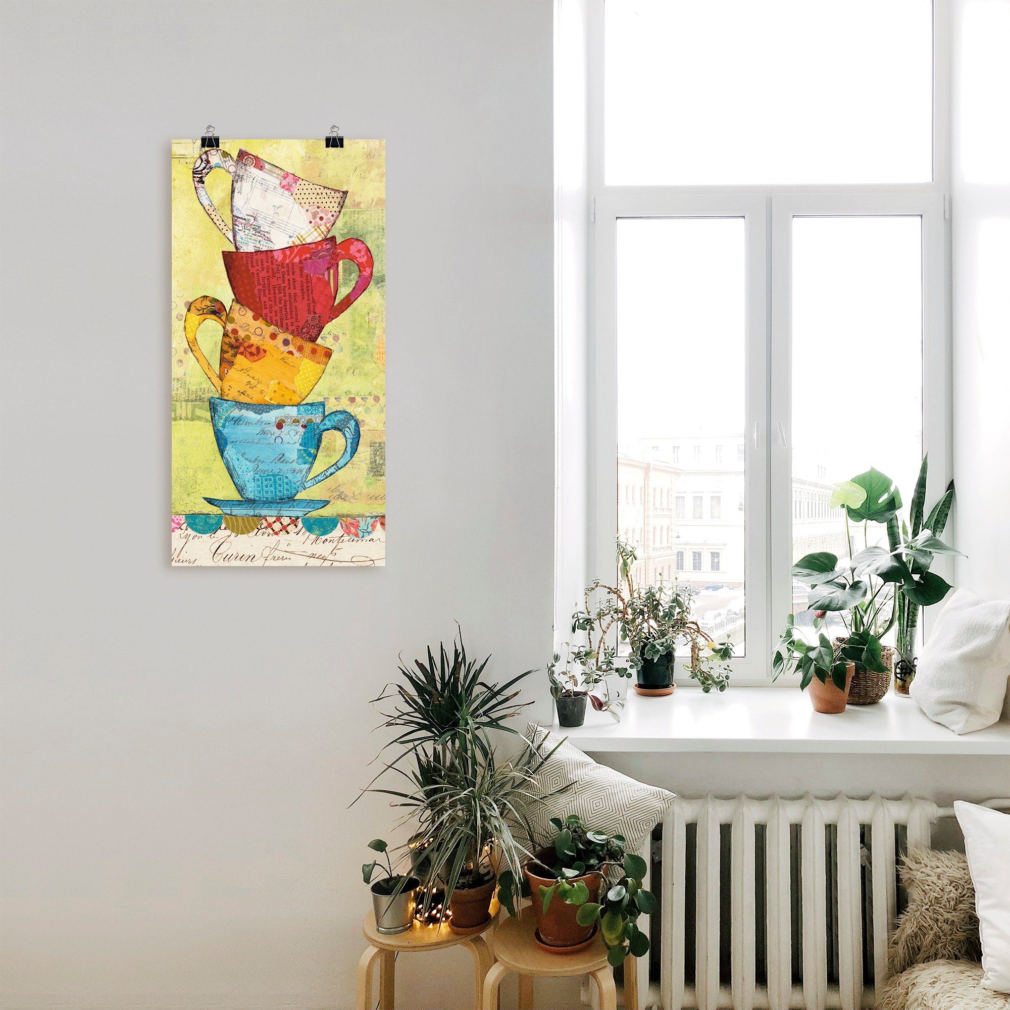 Artland Wandbild Komm zum Kaffee, Geschirr & Besteck (1 St), als Leinwandbild, Poster in verschied. Größen