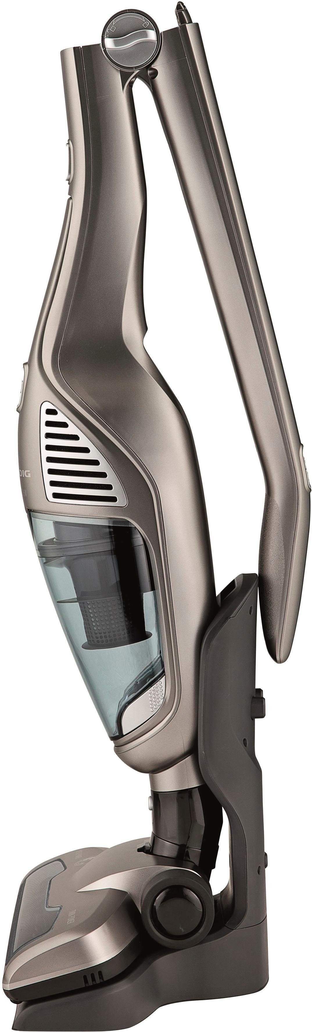 Grundig Akku-Stielstaubsauger VCH 9832, 2- in 1 Akkusauger, herausnehmbares Handteil, beutellos, 75 min Akkulaufzeit, platzsparende Aufbewahrung, 4-stufige Akkuanzeige