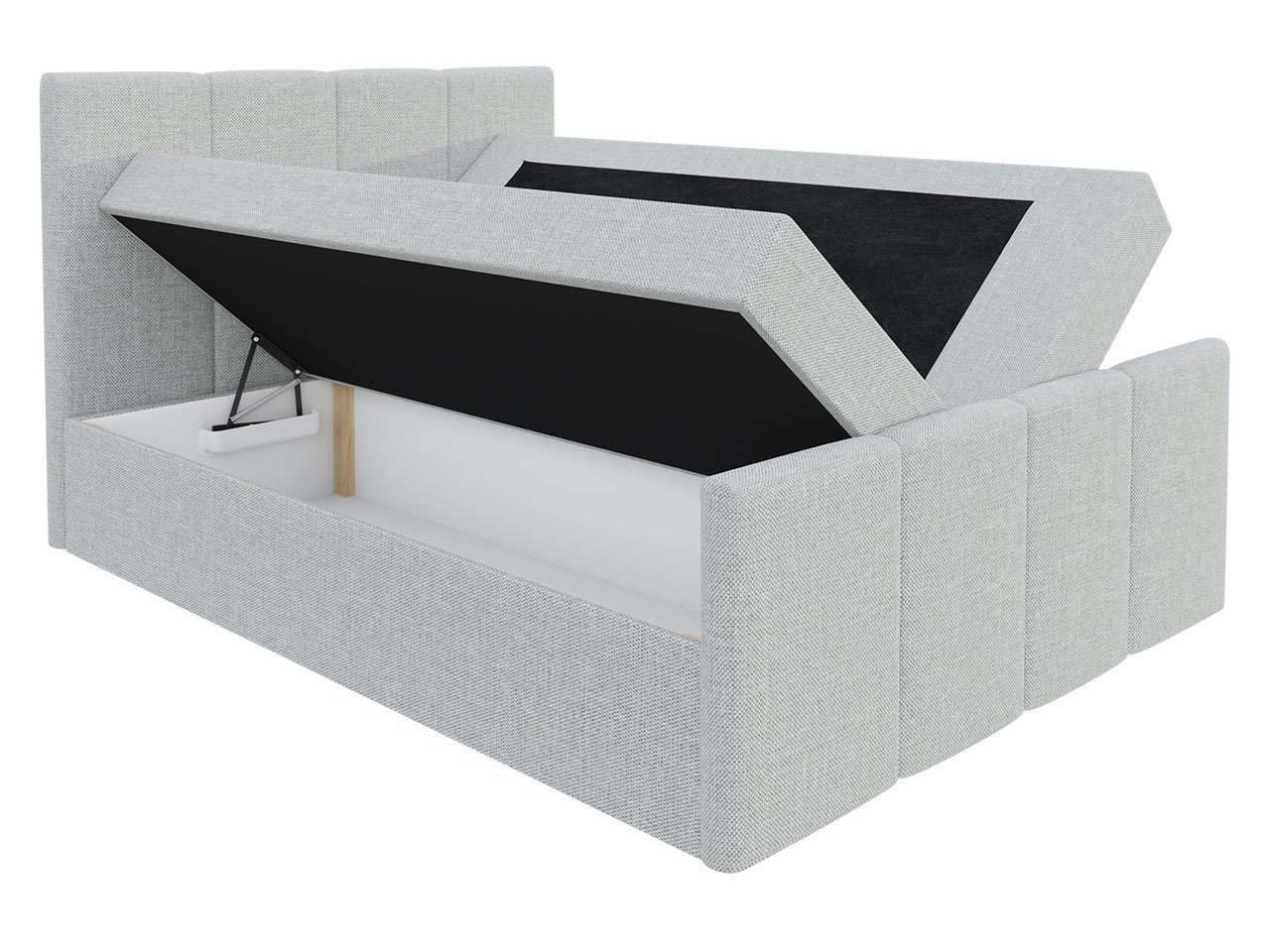 MIRJAN24 Boxspringbett Lars (Polsterkopfteil und Fußteil, Matratze, Topper), mit 2 Bettkästen, Bett für Schlafzimmer