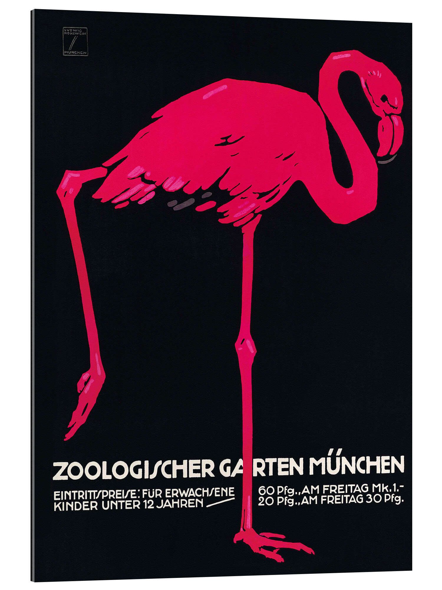 Posterlounge Wandbild Zoologischer Garten München, Ludwig Hohlwein, erhältlich als Poster, Leinwandbild, Wandsticker oder Acrylglasbild