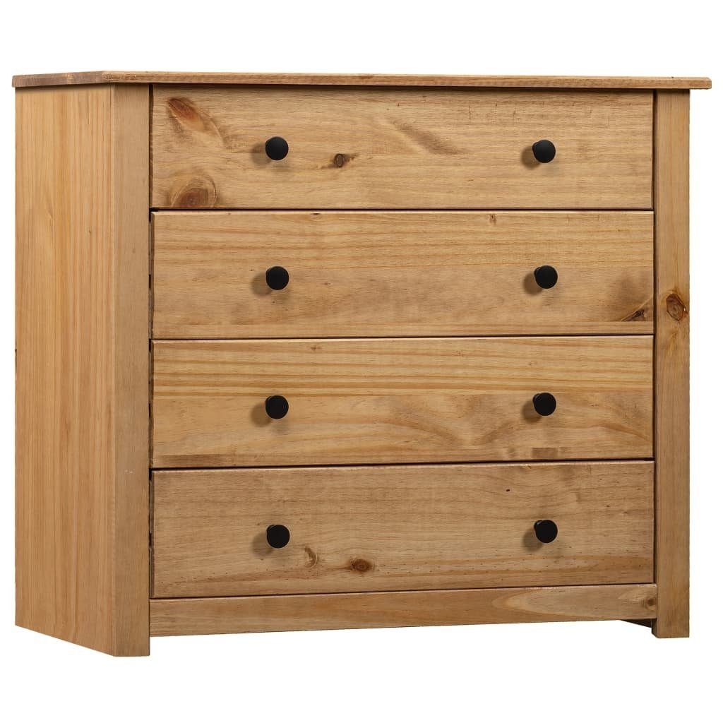 vidaXL Schubkastenkommode aus Massives Kiefernholz in Natur mit 4 Schubladen (LxBxH: 40x80x73 cm)