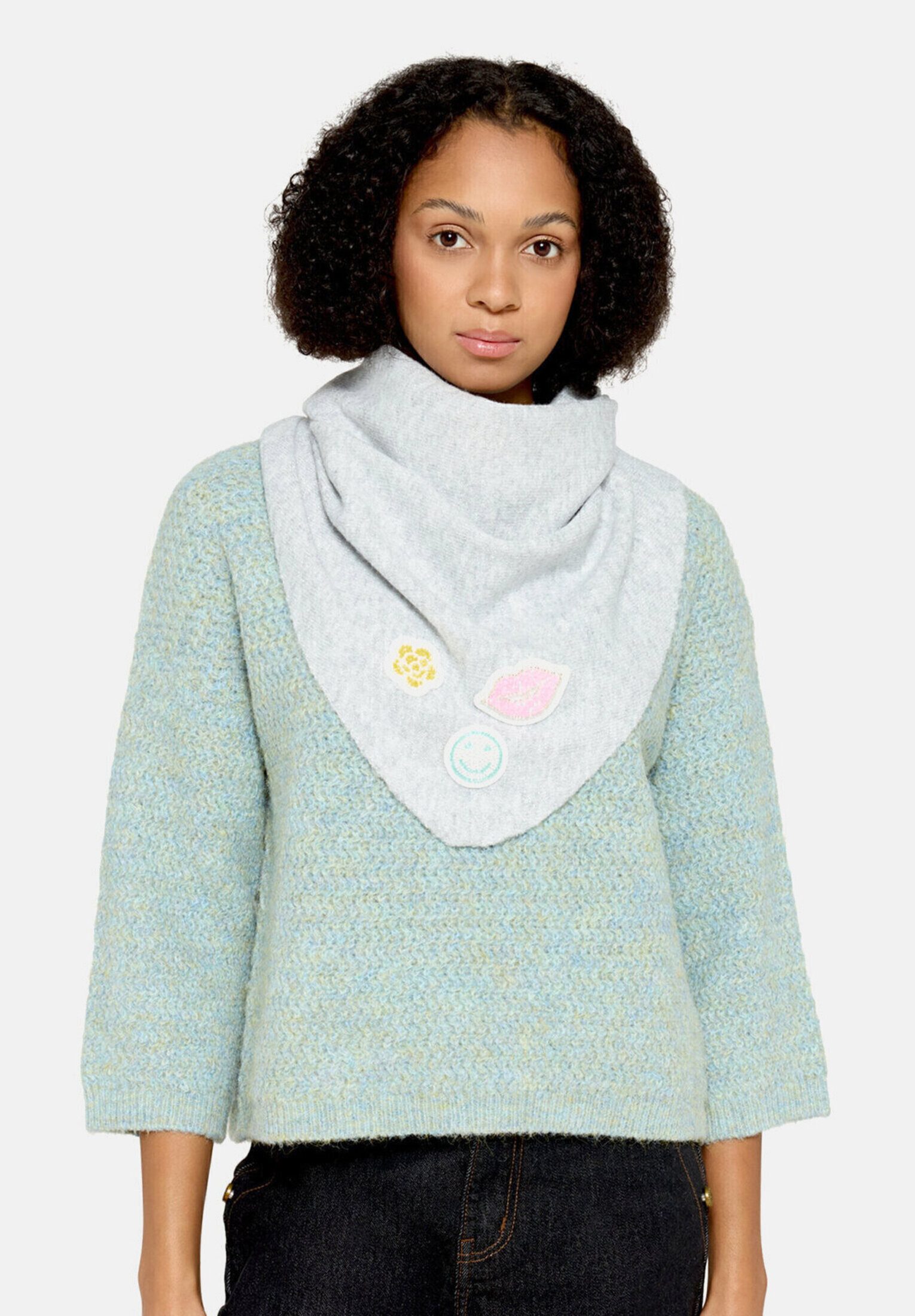 Cartoon Schal Damen mit Applikation