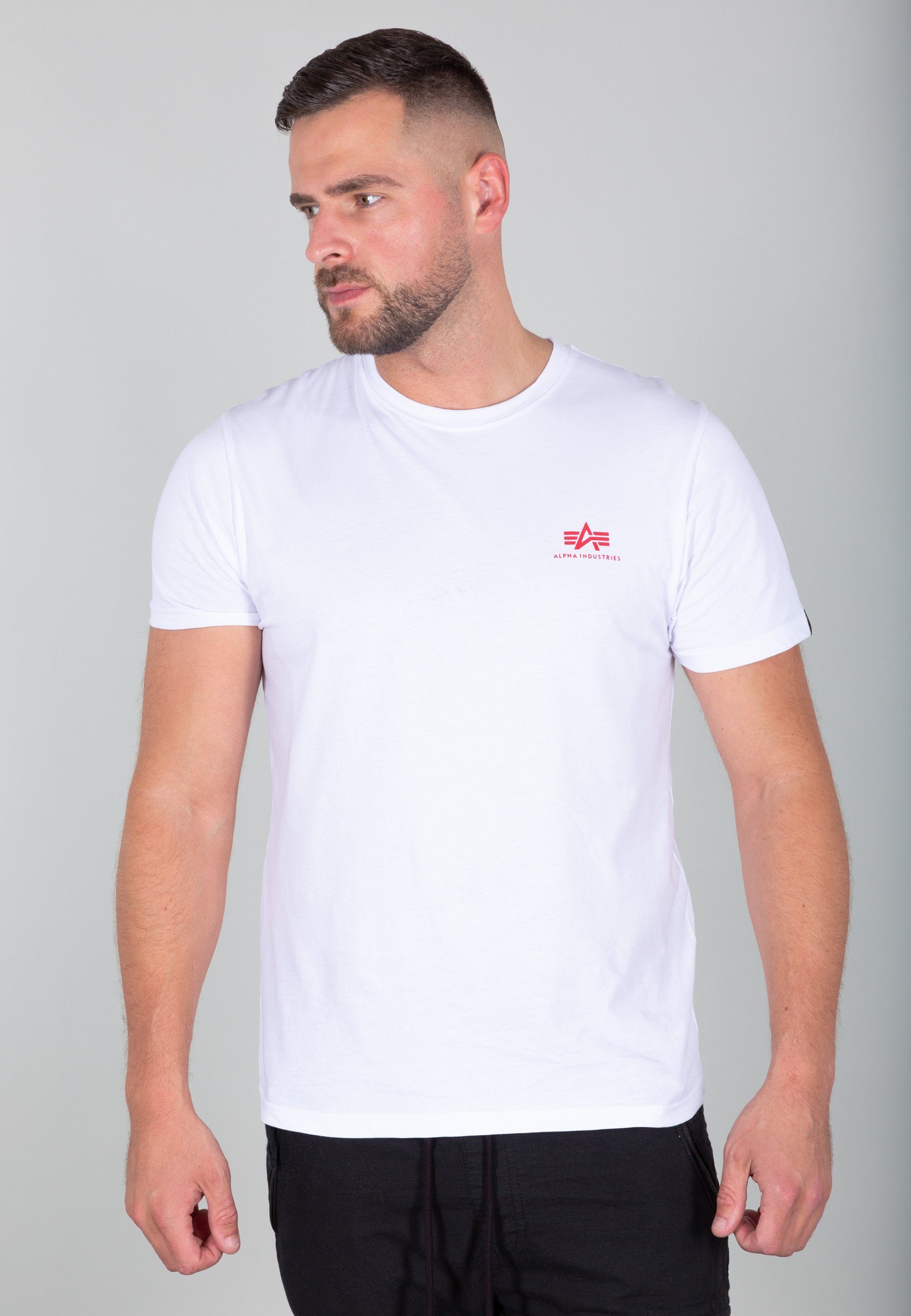 - T T-Shirts Alpha Alpha Backprint Industries Industries white/red Men T-Shirt