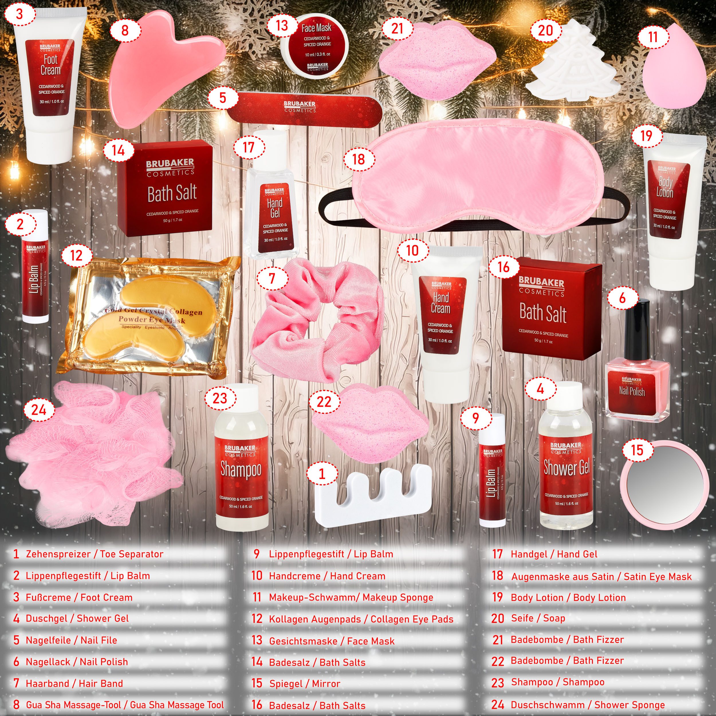 BRUBAKER Kosmetik-Adventskalender XXL Beauty Adventskalender 2026 - Weihnachtskalender zum Aufklappen (24 Kosmetik & Spa Überraschungen - Groß, 1-tlg), Kalender – Bild 5 von 5