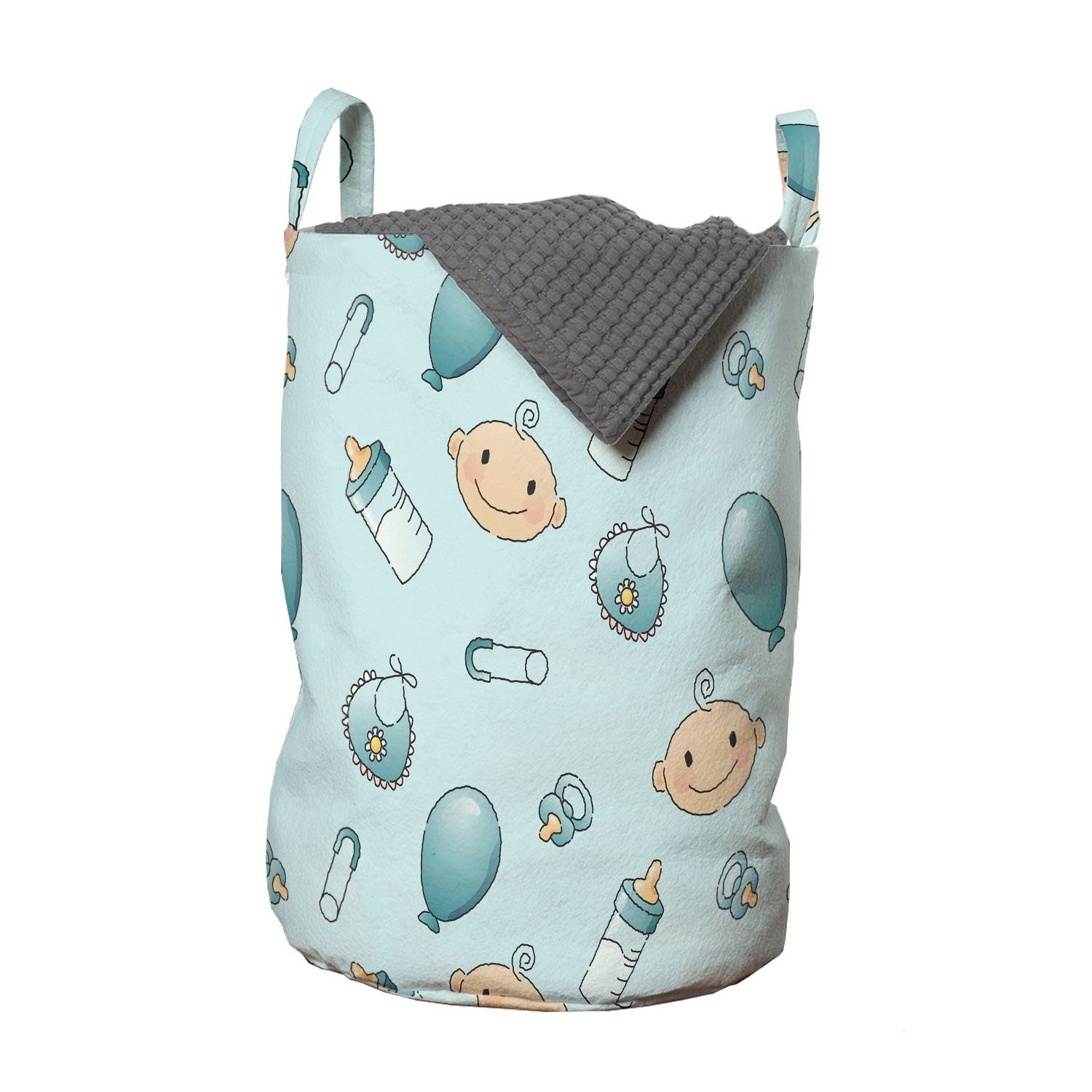 Abakuhaus Wäschesäckchen Wäschekorb mit Griffen Kordelzugverschluss für Waschsalons, Baby Infant Elements Pattern