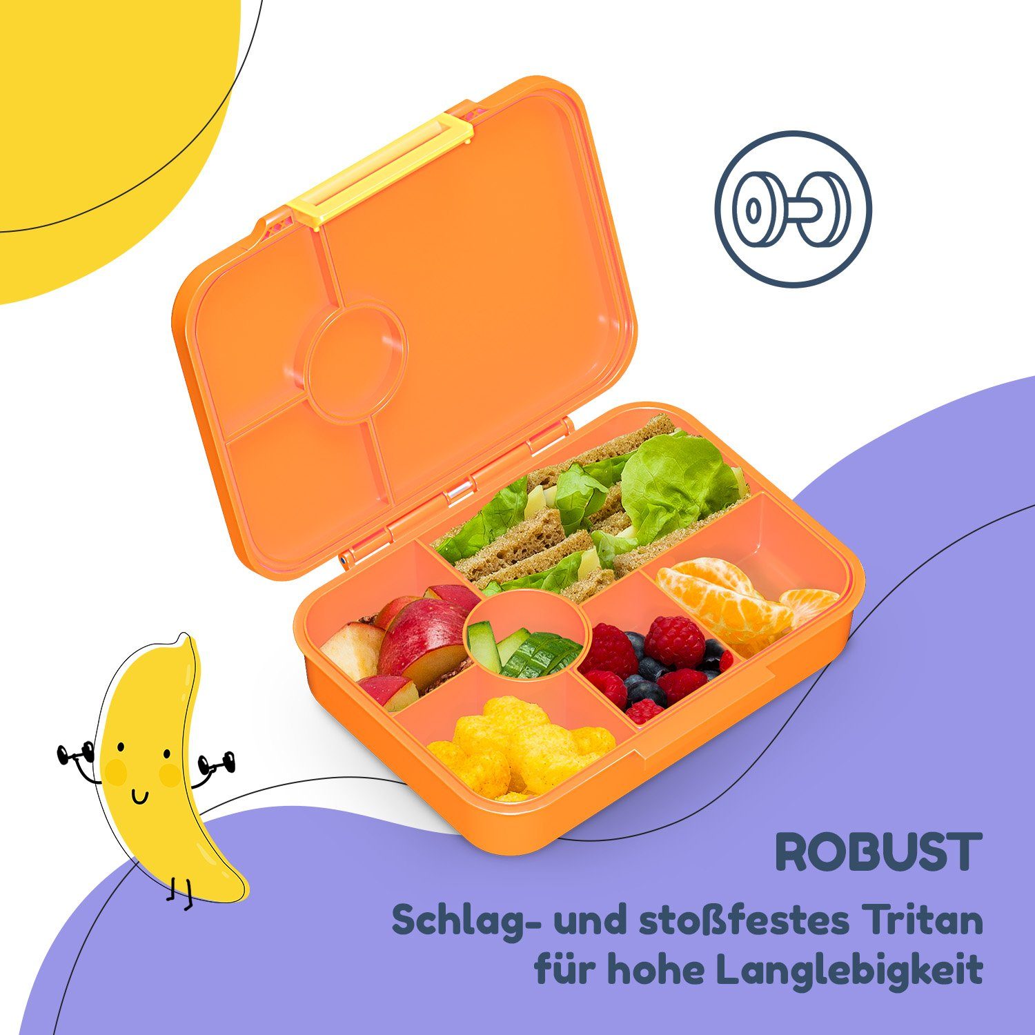 schmatzfatz Frischhaltedose Lite Lunchbox 6 4,5 20,8 cm, Tritan, Silikon, x Fächer x (Packung) 15