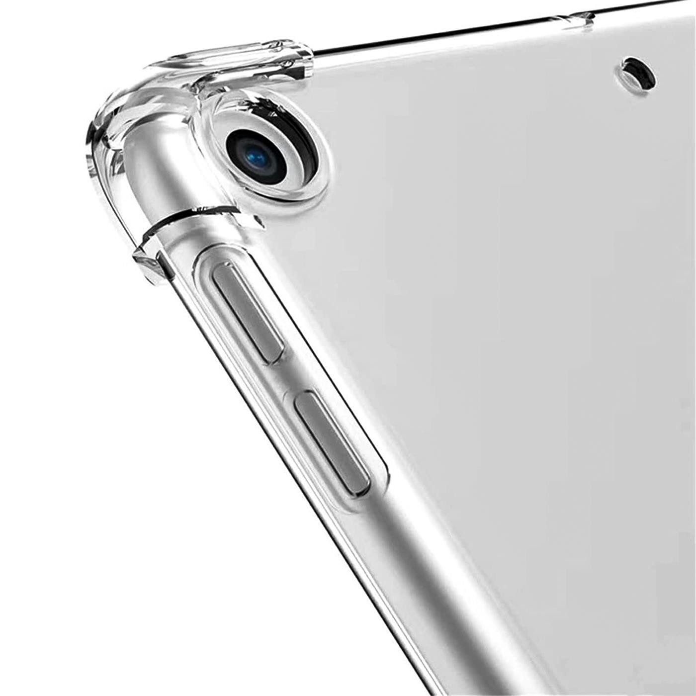 CoolGadget Tablet-Hülle TPU Silikon Case für Apple iPad 10.2 2019 25,9 cm (10,2 Zoll), inkl. Glas Schutzfolie Schutz Hülle Panzer Cover in Transparent