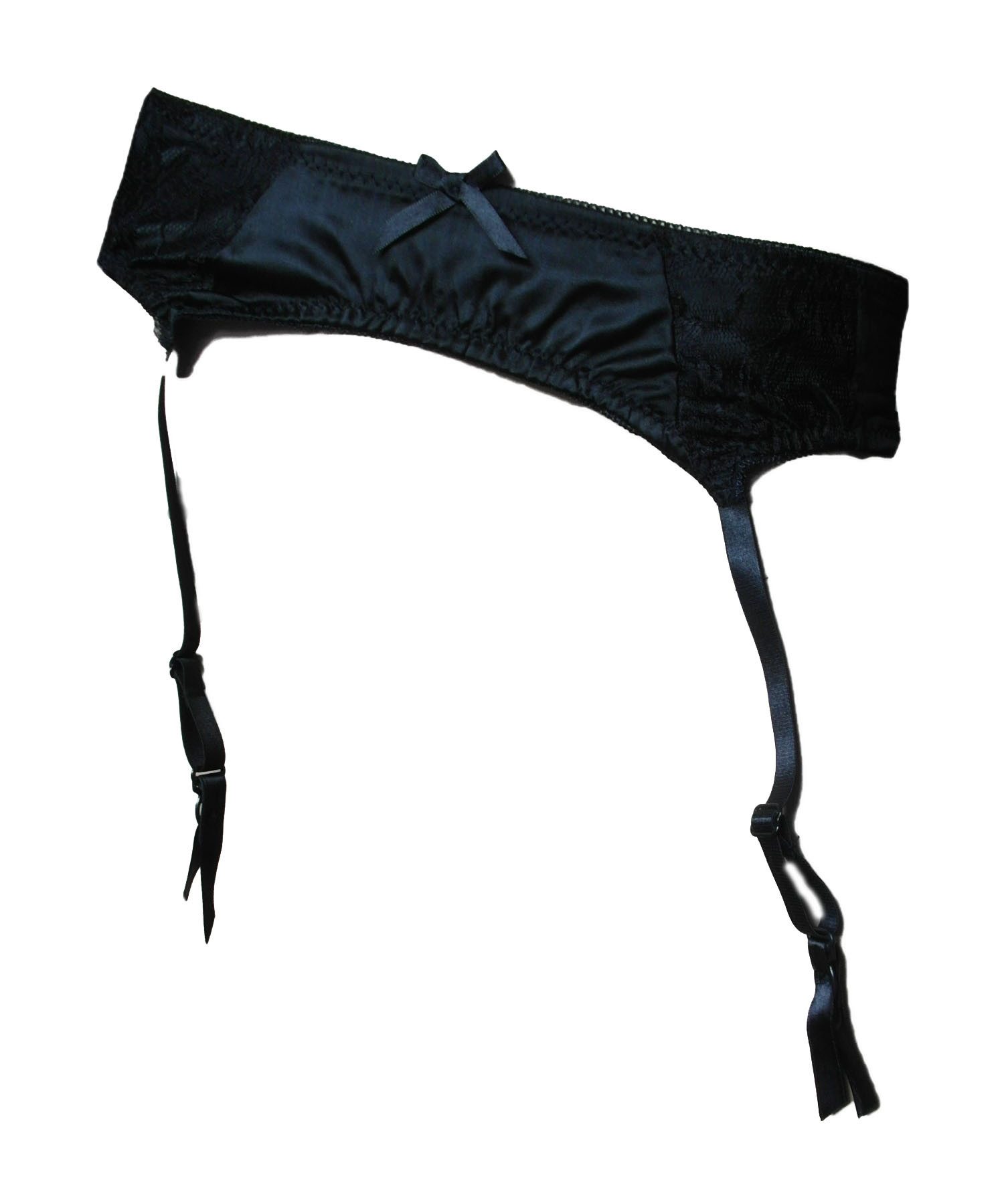 Einkaufszauber Strapsgürtel Feiner Strapsgürtel Satin mit Spitze schwarz - günstig online kaufen