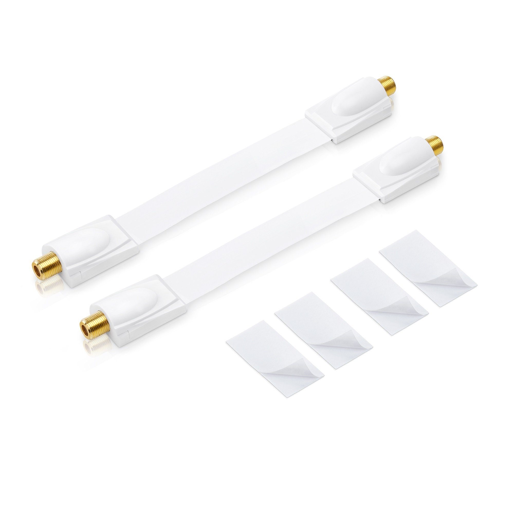 2x conecto Premium Fensterdurchführung für SAT Kabel koaxial inkl. SAT-Kabel