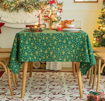 Dekorative Tischdecke Weihnachten Tischdecke, Weihnachtstischdecke Abwaschbar Groß (1-tlg), Groß Abwaschbar Weihnachts Tischdecke Tischtuch für Tischdekoration