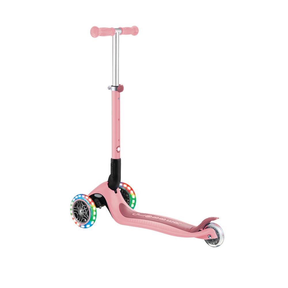Globber Tretroller Junior Foldable Lights Kinderroller 3-rädriger Scooter, Lernfreundliches Lenksystem, Leuchtende LED-Rollen