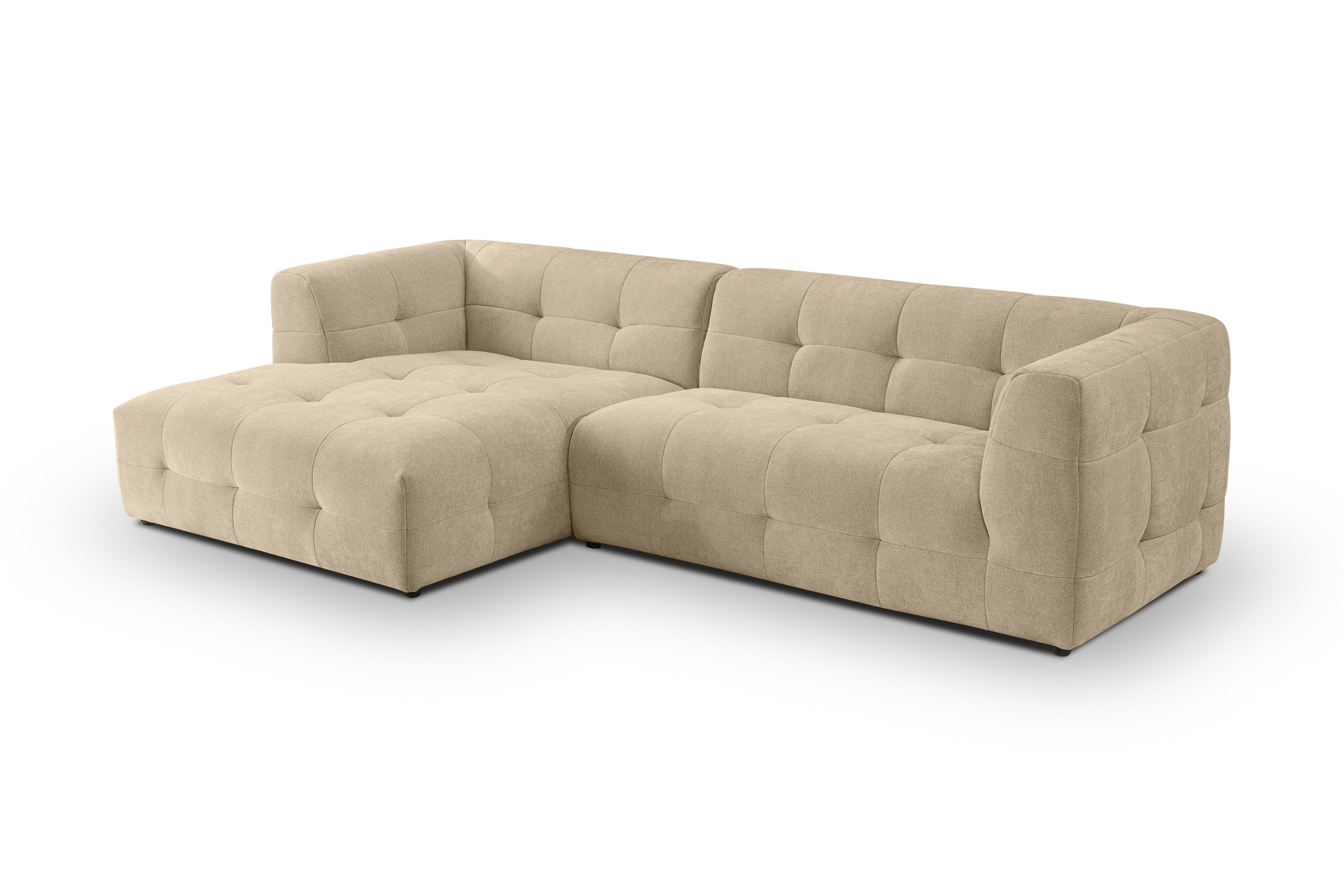 furnling Ecksofa Tavro, gemütliche Couch mit Platz für 5 Personen, aus Webstoff mit Steppoptik