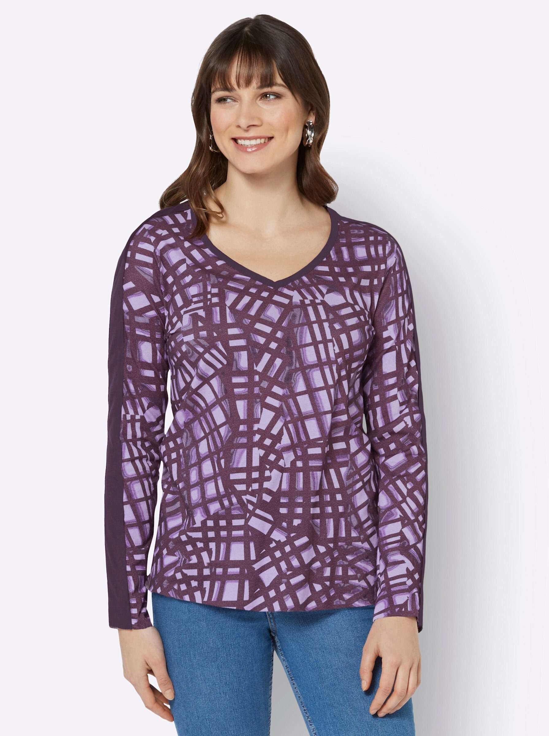 WITT WEIDEN T-Shirt aubergine-flieder-bedruckt