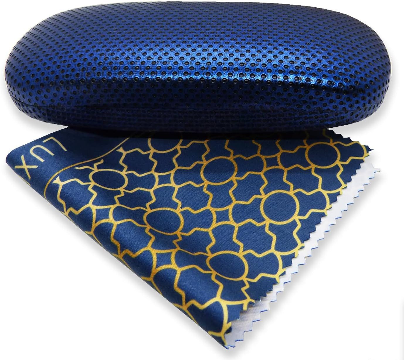 belesi Brillenetui XL Mikrofasertuch mit Etui Optikerqualität 20cm X 20cm Premiumqualität, Brillen Etui Damen + Herren Hartschale Brillenhülle + Mikrosfasertuch
