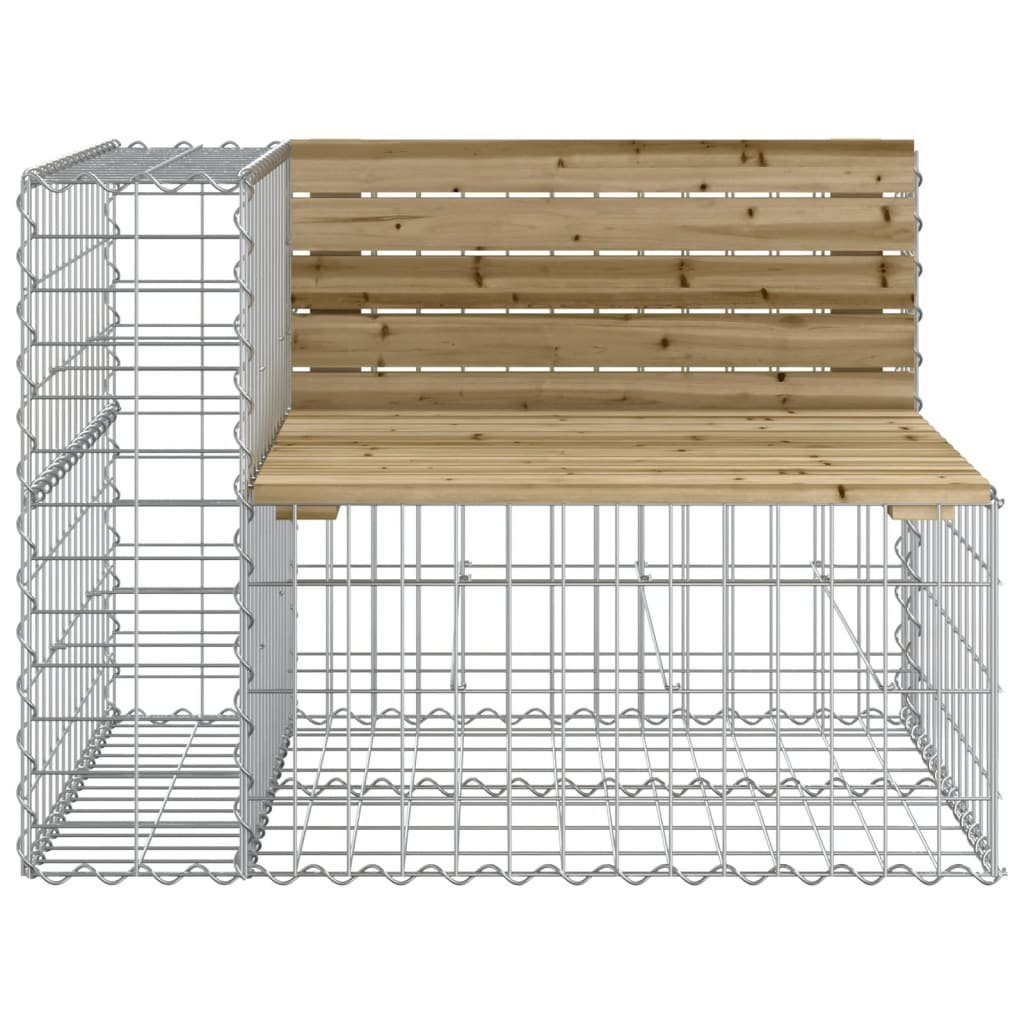 vidaXL Gartenbank Gartenbank aus Gabionen 92x71x65,5 cm Kiefernholz Imprägniert (1-St)