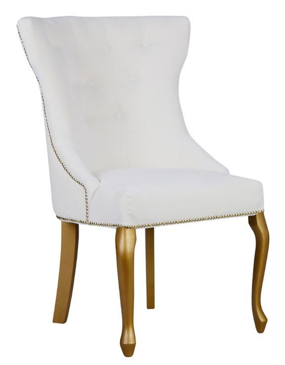 Casa Padrino Esszimmerstuhl Casa Padrino Luxus Esszimmer Stuhl Barock mit Metall Rückenring - Luxus Qualität - ALLE FARBEN - Neo Classic Vintage Style Hotel Stuhl - Möbel | Stühle