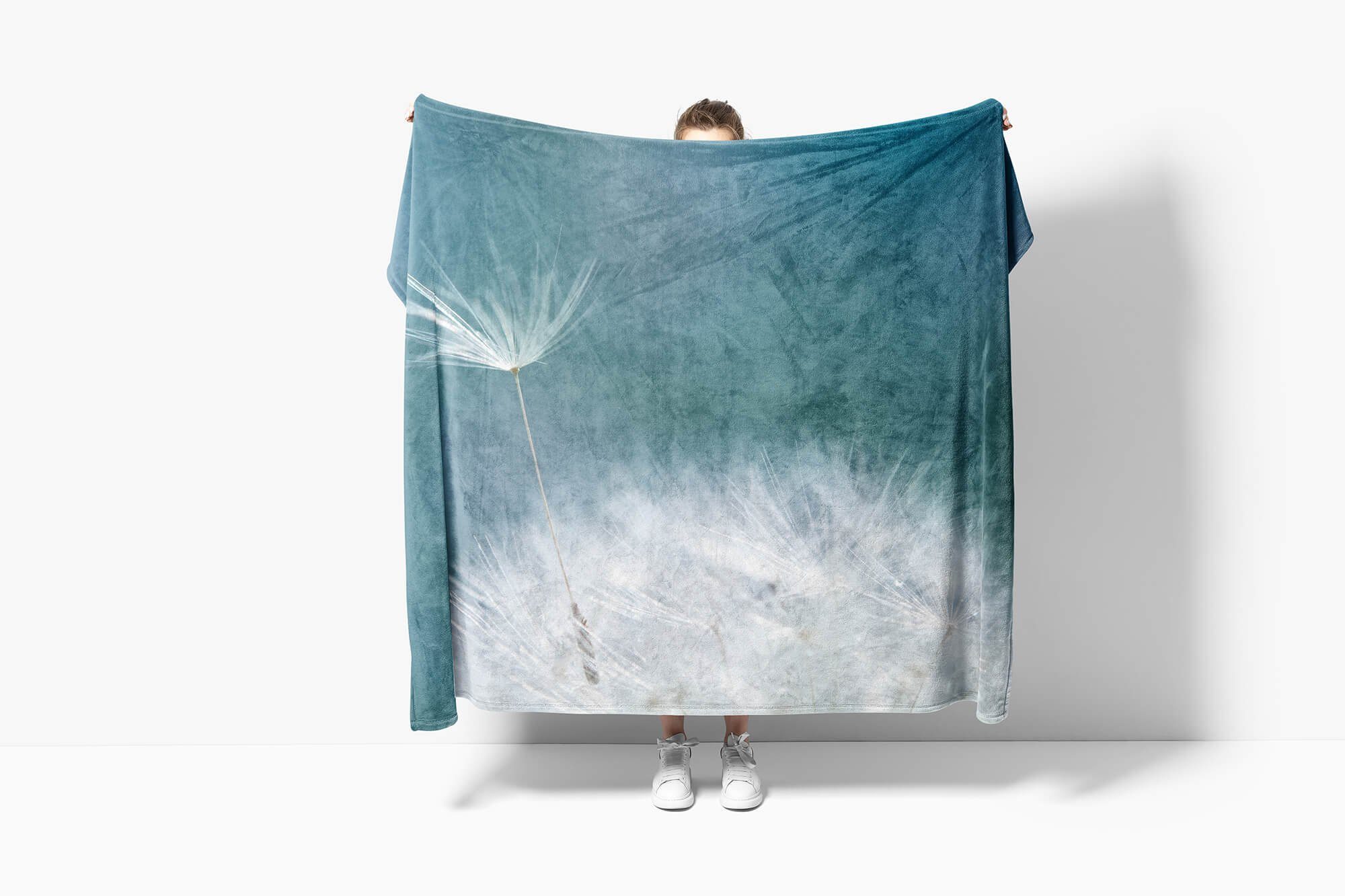 Handtuch Sinus mit Baumwolle-Polyester-Mix Handtuch Kuscheldecke Fotomotiv Strandhandtuch Saunatuch Makrofo, Art Pusteblume Handtücher (1-St),