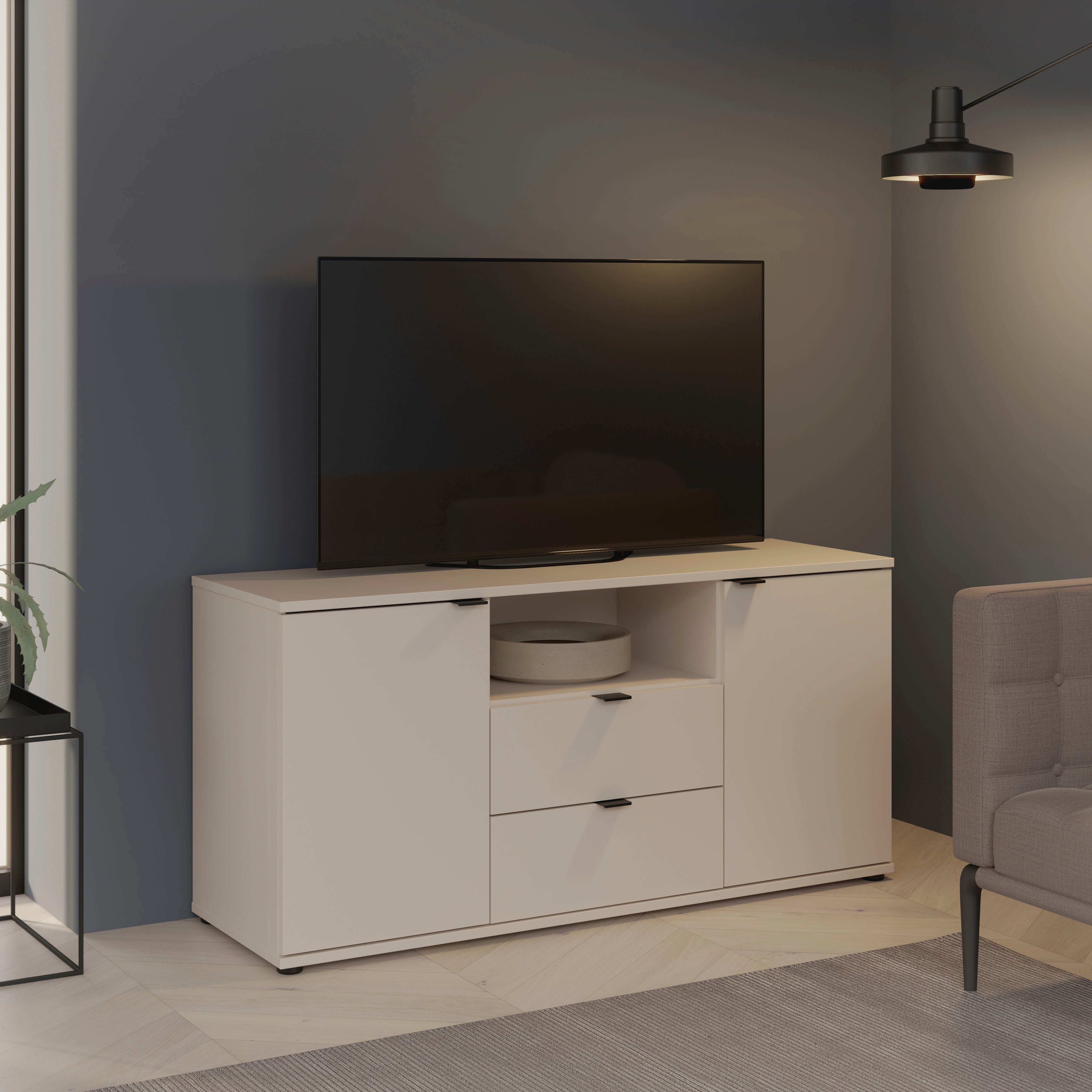 FORTE Lowboard "Ganymede", (Breite 129,8cm), TV Board, Stauraum, Schublade; günstig online kaufen